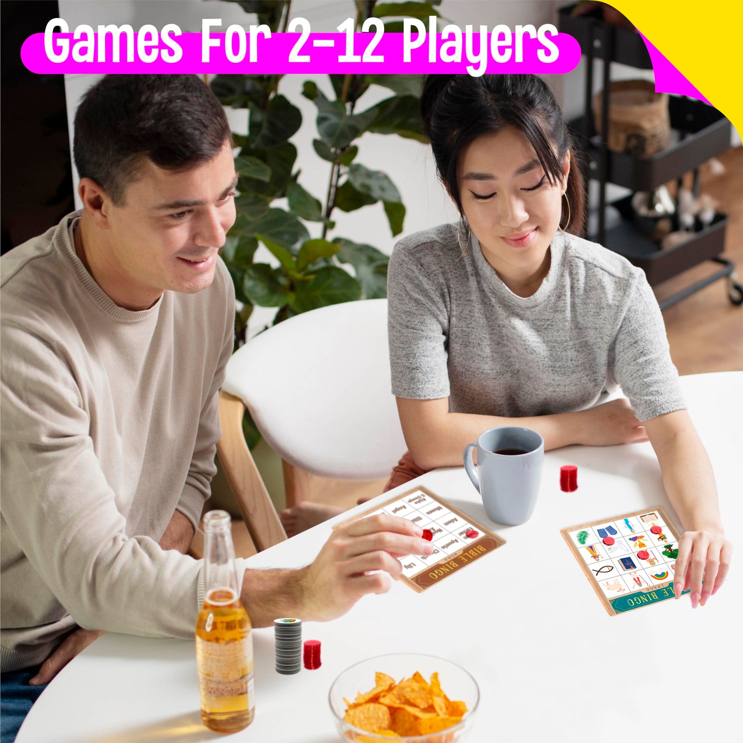 SpriteGru Bible Bingo Game, Multiple Players Bingo Game for Christian, Bible School Kids Christian Sunday Church