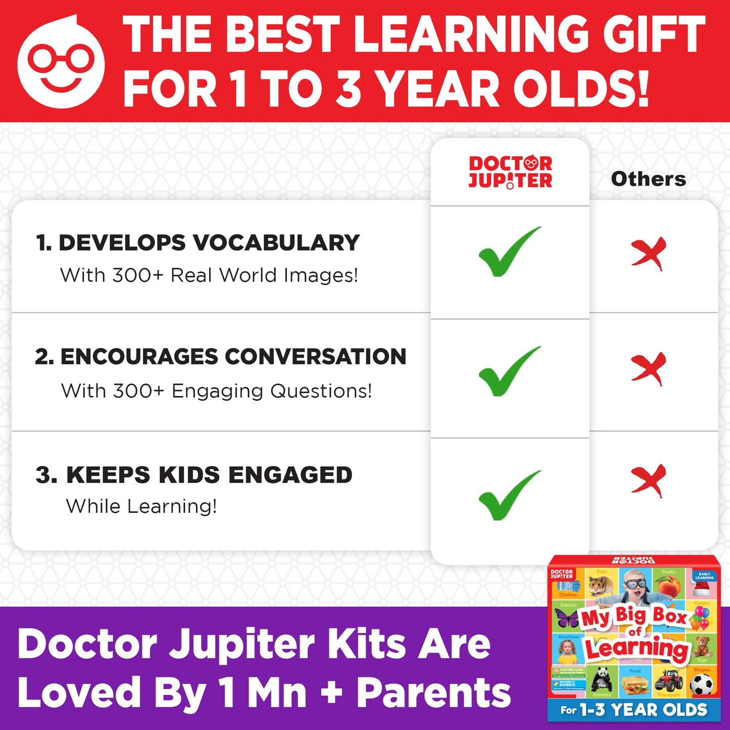 Doctor Jupiter My Big Box of Learning | Toys for Toddlers Ages 1-2-3 | Toddler Learning & Educational Activities for 1+ Year Old Boys & Girls | Gift Ideas for Birthdays