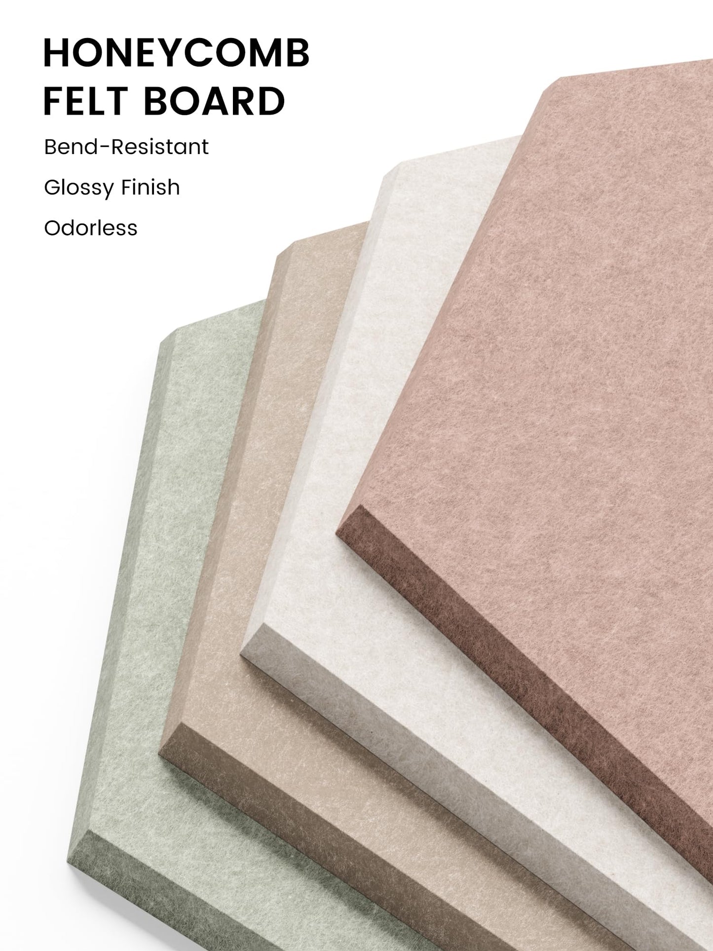 Fluxynara Hexagon Cork Board Alternative for Walls Decor-8-Pack Felt Bulletin Board Tiles,with 30 Pushpins,50 Adhesive Tabs for Office,Classrooms & Home Pin Board Felt Board-Boho