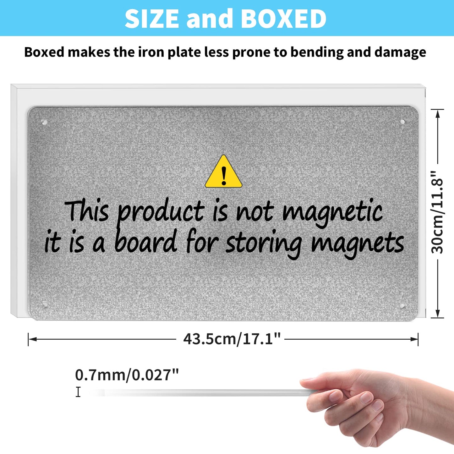 17.7" x 11.8" 2 Pack Metal Magnetic Board - Magnet Bulletin Board to Display Magnetic Letters Numbers Animal, Poetry, Spice Jars, Notes, Photos, Suitable for Wall, Refrigerator, Cubicle, Cabinet
