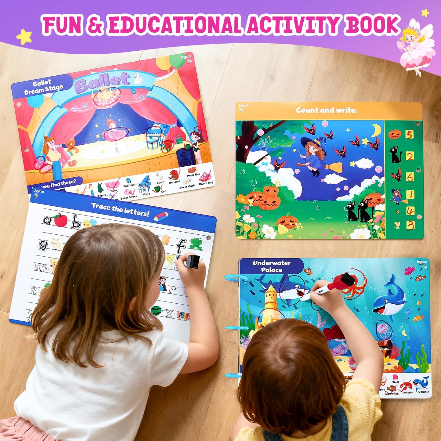 JoyCat Seek & Find Game Book, Educational Toys for Girls Ages 3-5, Preschool Learning Activities for Toddlers & Kids, Christmas Road Trip Travel Toys for Car & Airplane, Gifts for 3 4 5 6 Year Olds