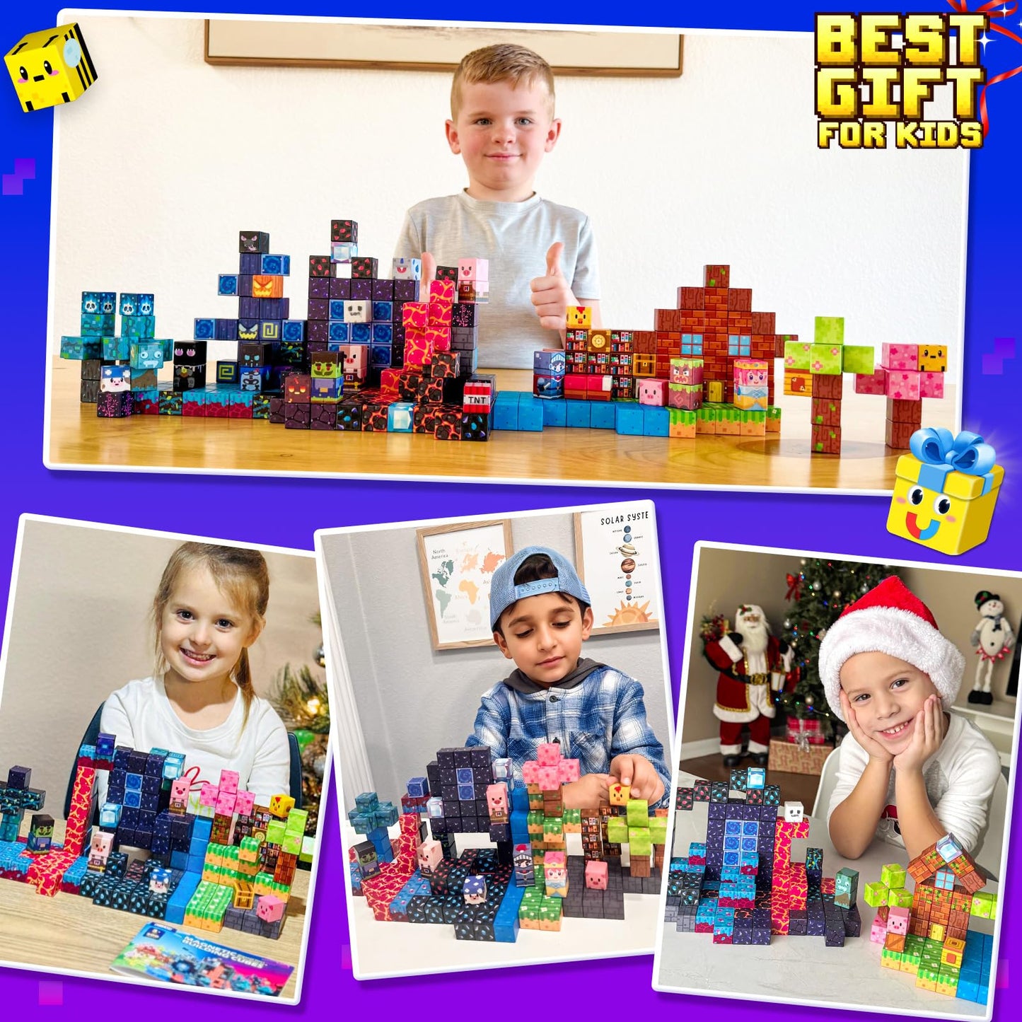 300PCS Magnetic Blocks, Build Mine Magnet World Set, Stacking Magnetic Building Cubes for Kids Ages 4-6 6-8 8-12, STEM Montessori Sensory Toys for Toddler, Christmas Birthday Gifts for Boys Girls