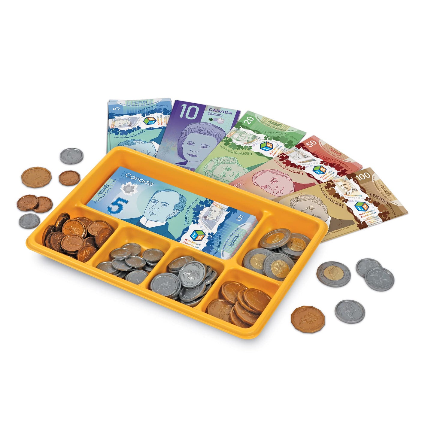 Learning Resources Canadian Currency X-Change Activity Set - Money for Learning, Pretend Play Money Set for Kids, Pretend Dollar Bills, Toy Coins, Canadian Play Cash