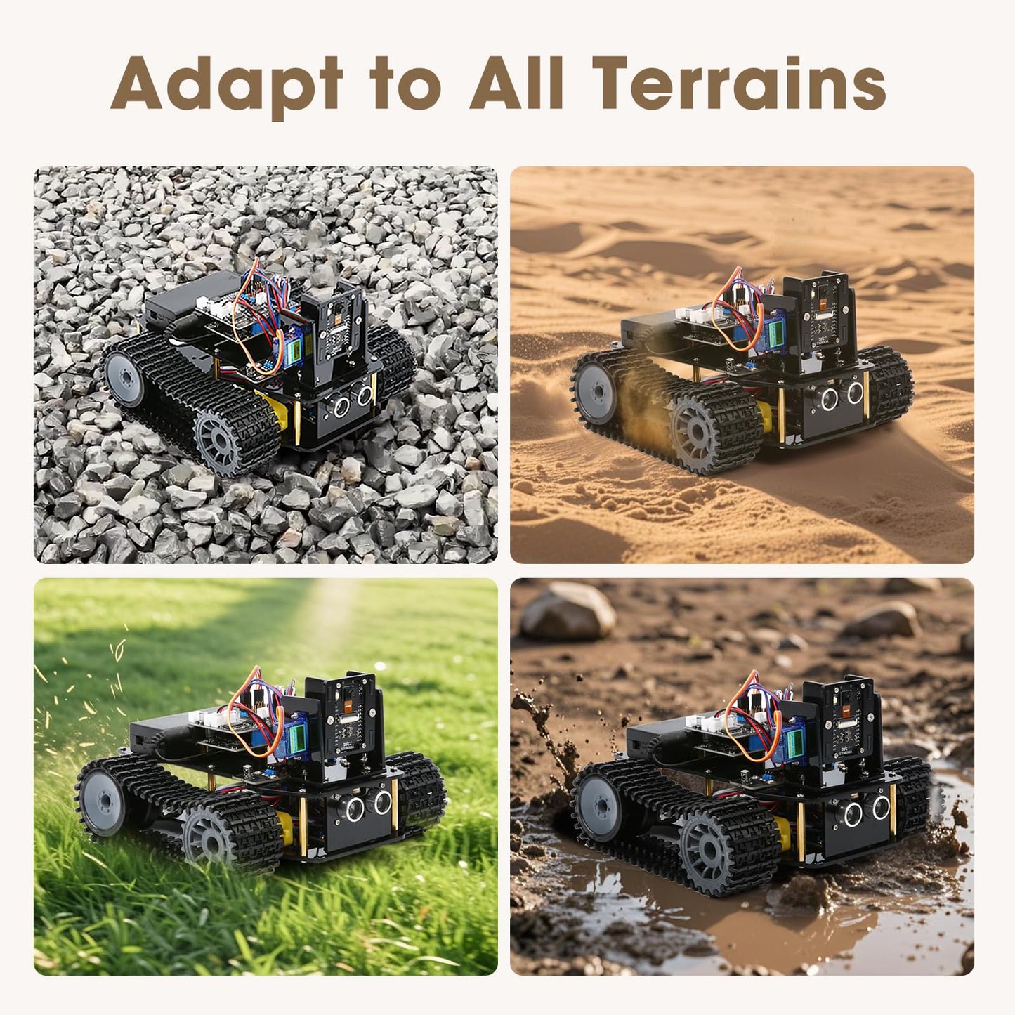 Robotics for Kids Ages 12-16, ACEBOTT 4 in 1 Smart Robot Kit with 3MP Camera + Tank Car, STEM Toys Coding Kit Compatible with Arduino & Scratch, App & Remote Control, for Kids & Teens