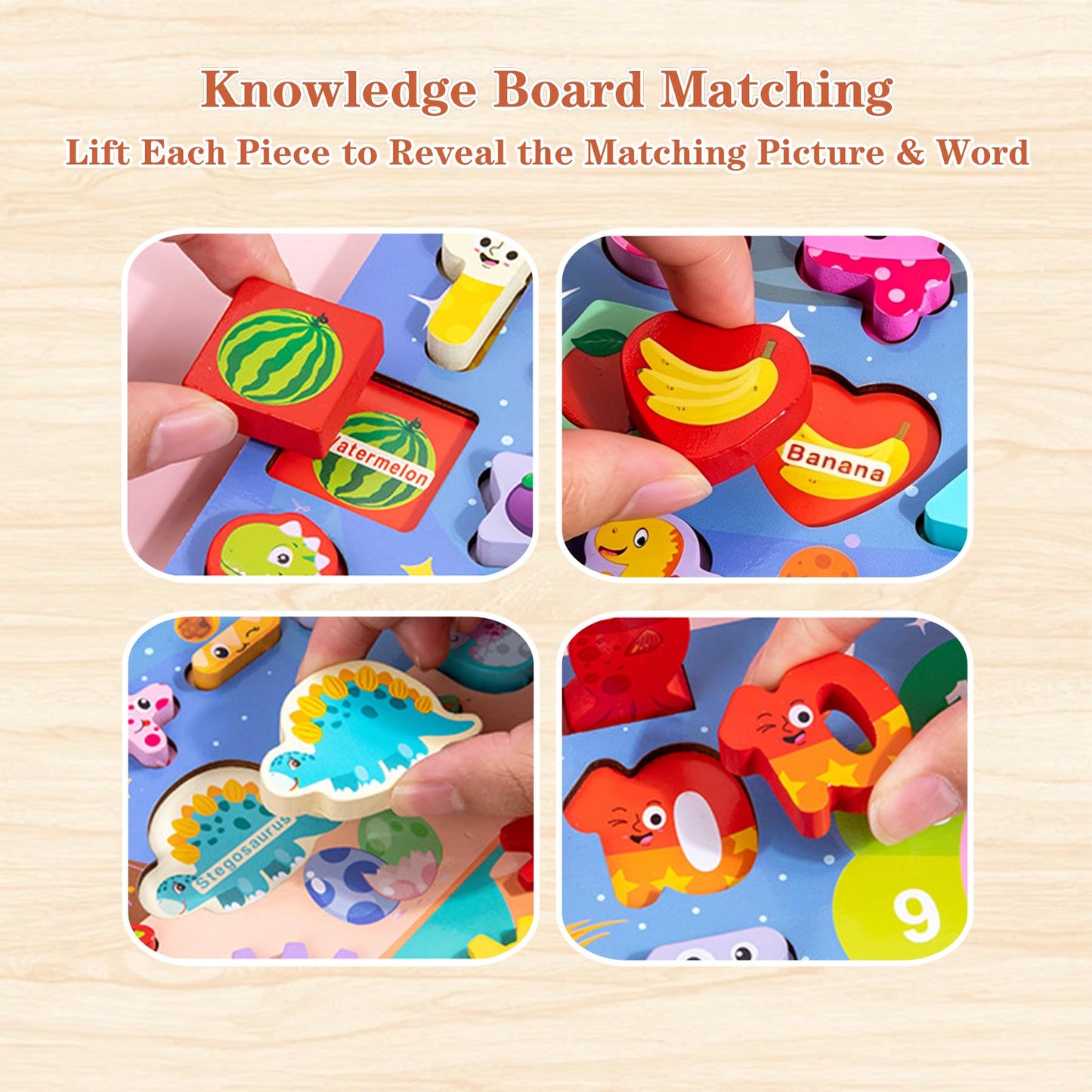 Wooden Busy Board for Toddles,Wooden Puzzles for Toddlers Ages 3-5,Early Educational Toys,Preschool Educational Activities & Educational Toys,Great Preschool Gifts for Girls & Boys