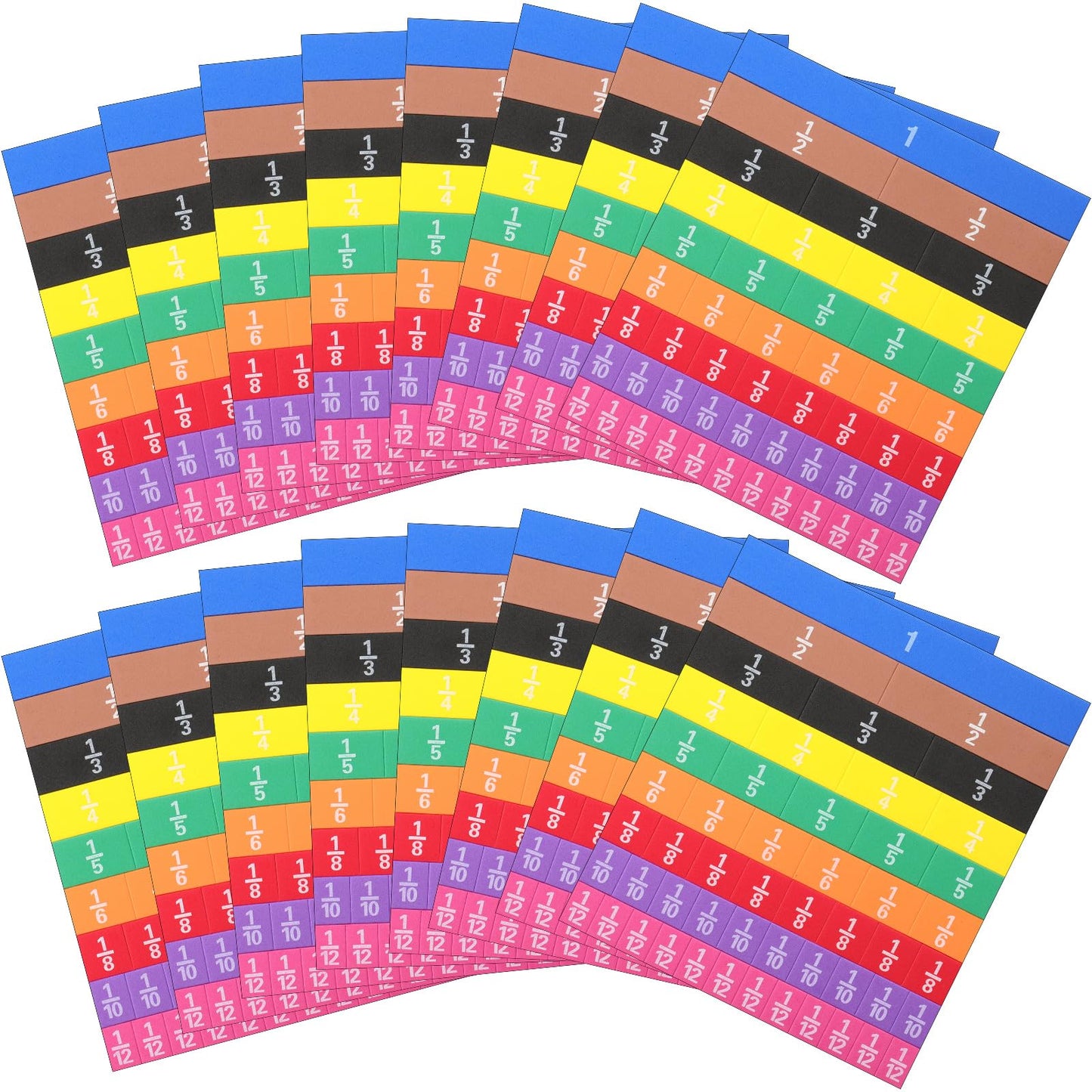 Sayglossy 16 Sets Fraction Tiles Set for Math Classroom Fractions Manipulatives Math Learning Manipulatives for Home School Supplies