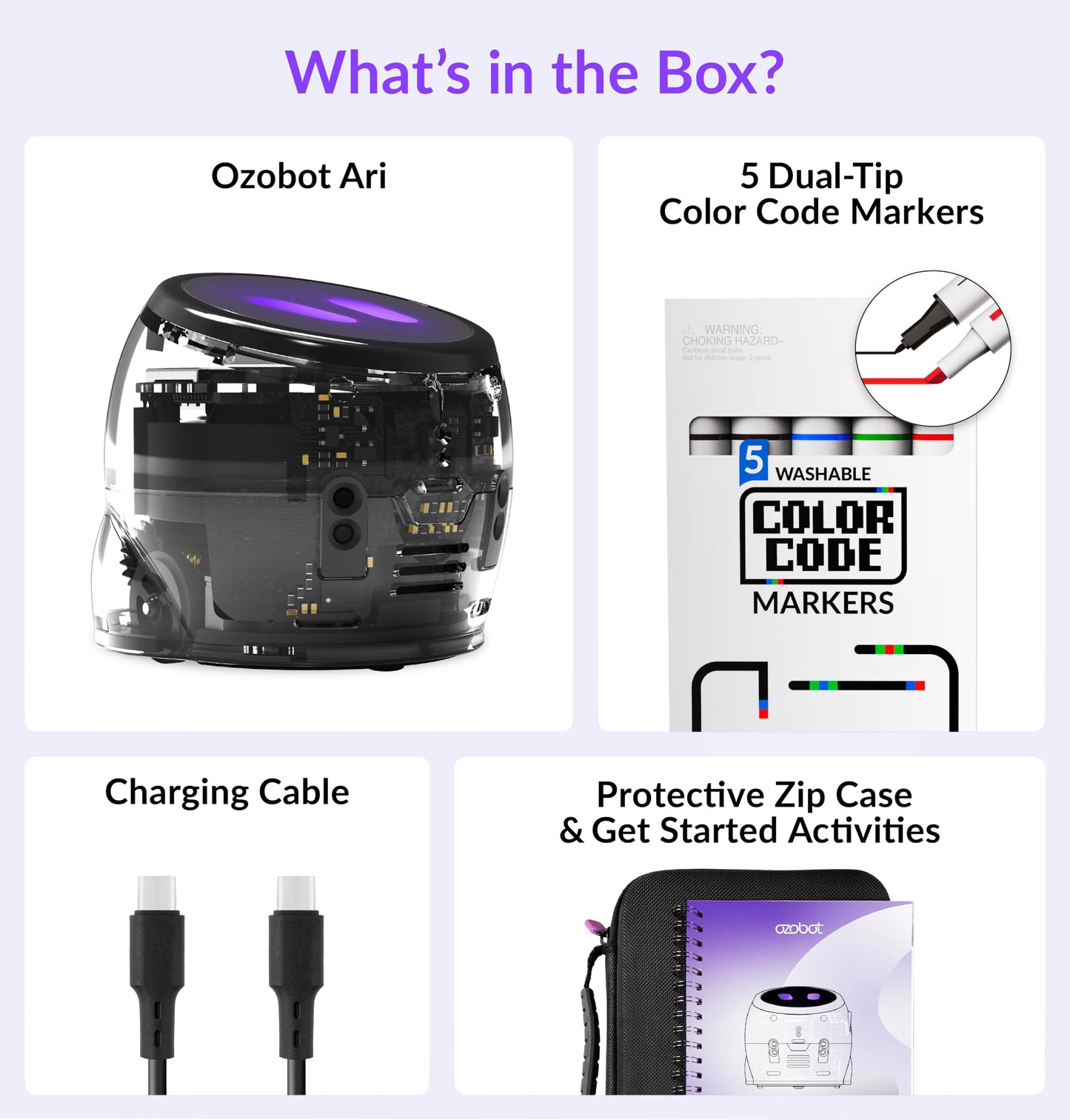 Ozobot Ari Entry Kit | Interactive Learning Robot with Touch Screen, ToF Sensor, Accelerometer, Gyroscope, and AI Integration | Hands-On STEM Education for Classrooms and Homeschool