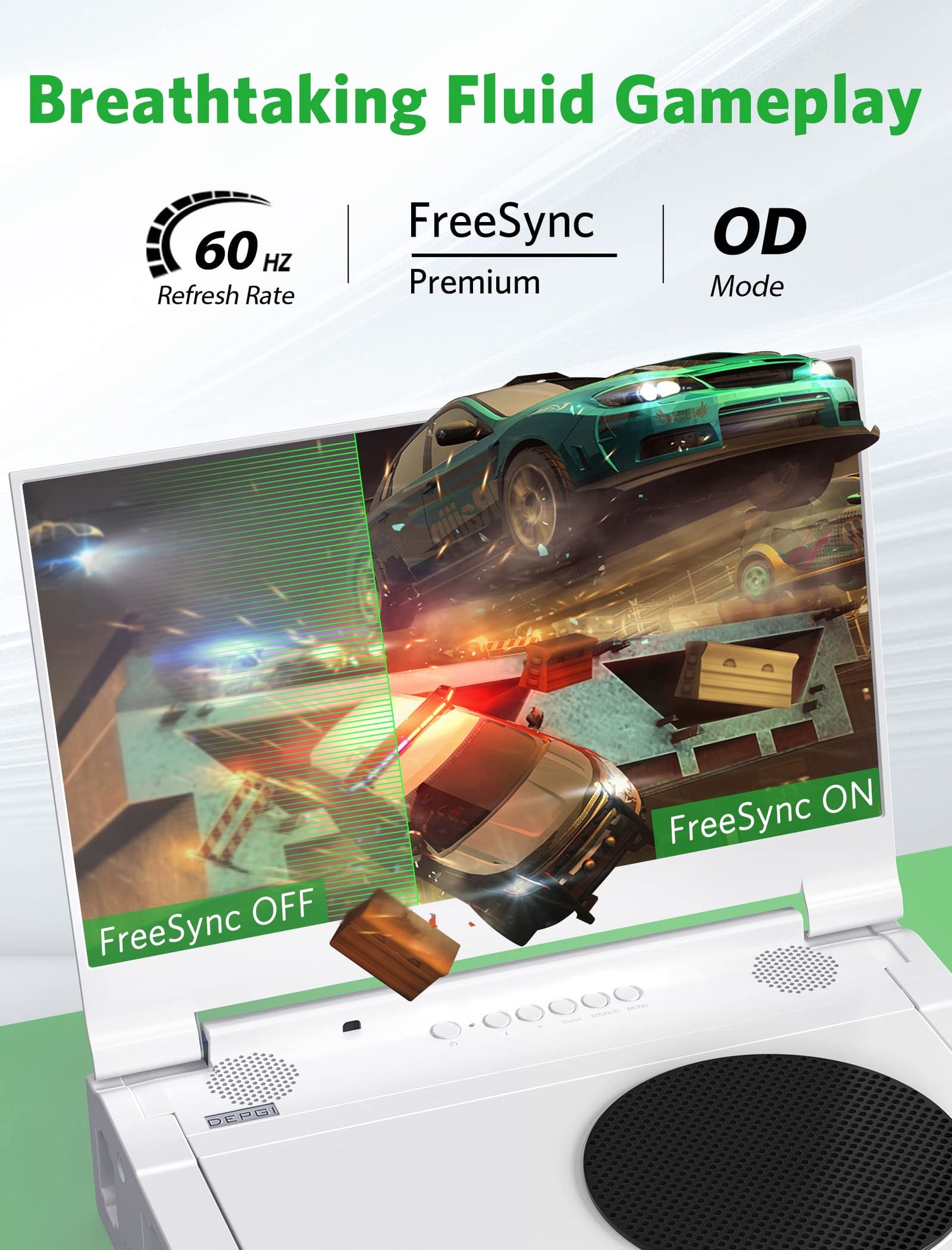 DEPGI 14" Portable Monitor for Xbox Series S (Not Included), 60Hz 1080P HD IPS Portable Gaming Monitor with Remote Control,Portable Monitor with HDR10,AMD FreeSync, 2X HDMI
