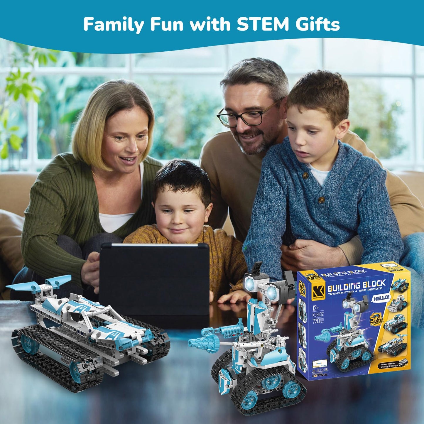 Ansnibe Robot Building Kit with APP/Remote Control STEM Gifts for Boys Age 6-16,Technic Coding Robotic Toys for Kids Birthday, Buildable 5in1 Models with 720 Pieces