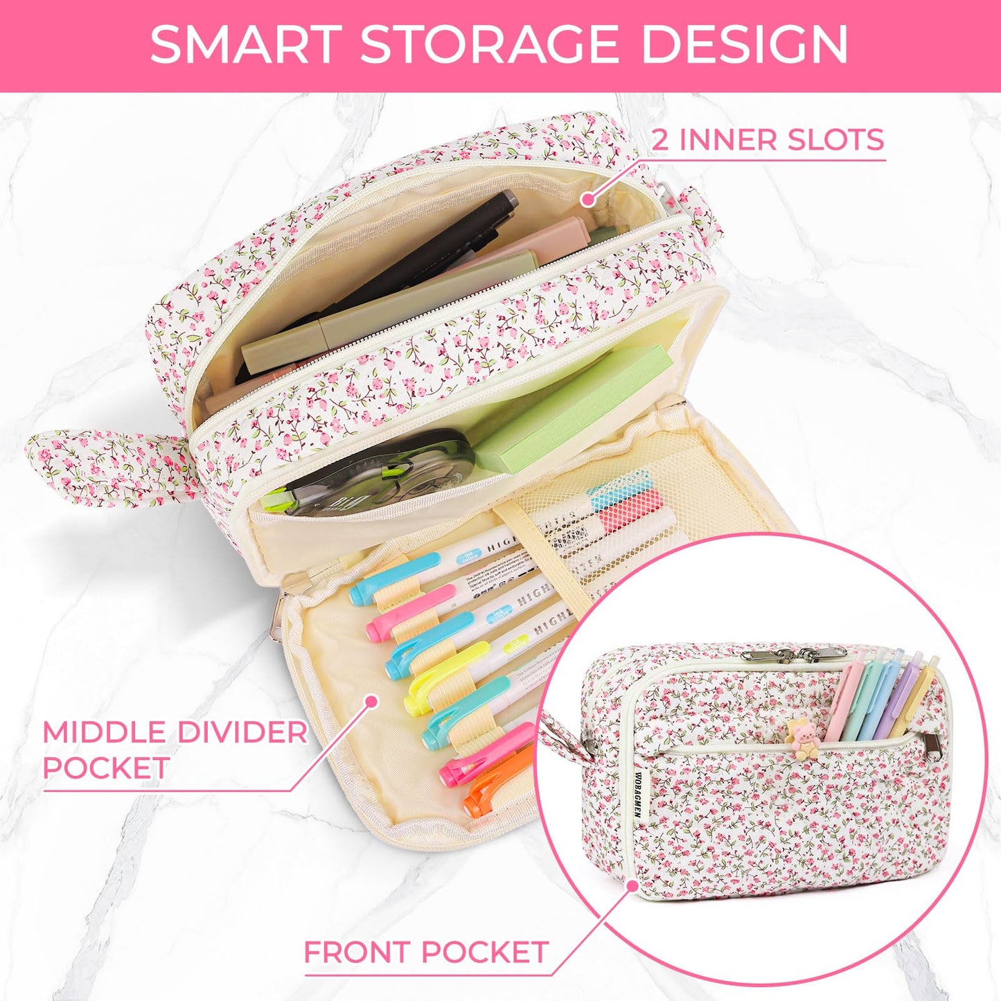 WOBAGMEN 76PCS Bible Study Supplies Kit for Women, Journaling Set with No Bleed Highlighters, Laminated Bible Tabs,Notebook, Quilted Pencil Case, Bible Accessories Set Beginner Christian Gifts
