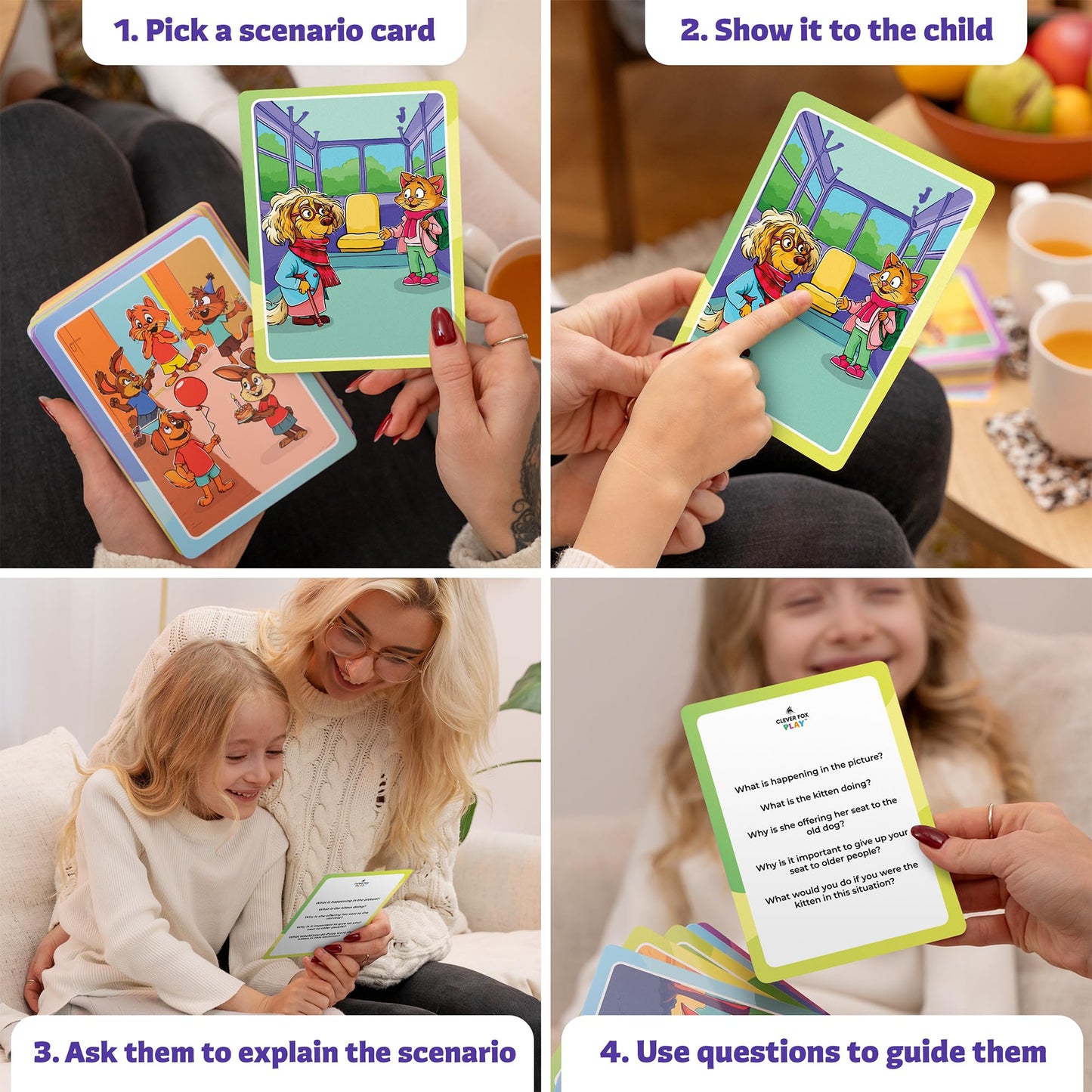 Who What Why Mega Pack Conversation Cards for Kids – Counseling & Speech Therapy Materials with 120 Picture Cards & Wh Questions – Speech Delay Learning Game – Therapeutic Counselors Play Tool Ages 4+