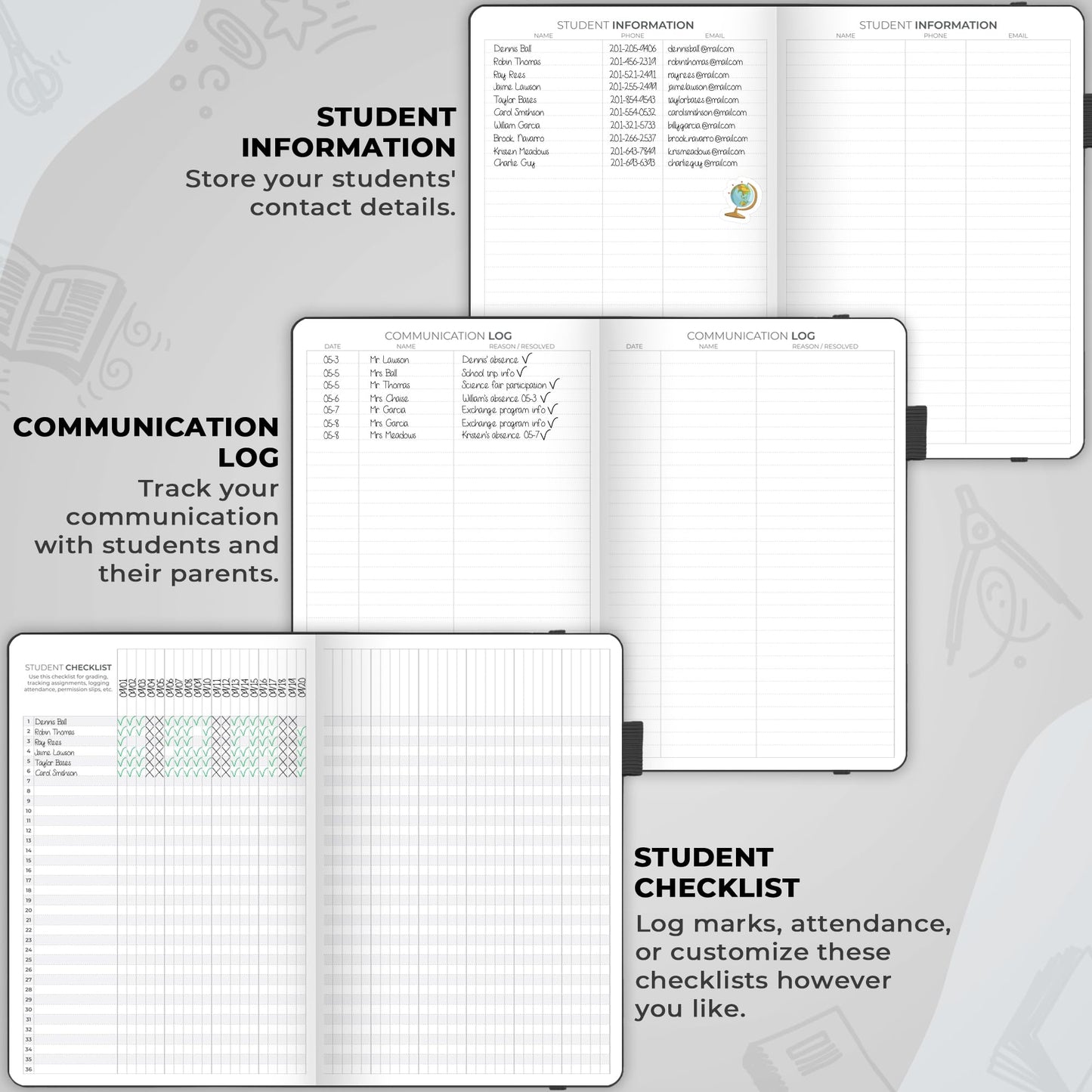 Clever Fox Teacher Planner – School Year Planner with Calendars & Lesson Plans – Teacher Plan Book for Classroom & Homeschool Organization - Undated, A5 Size, Hardcover (Black)