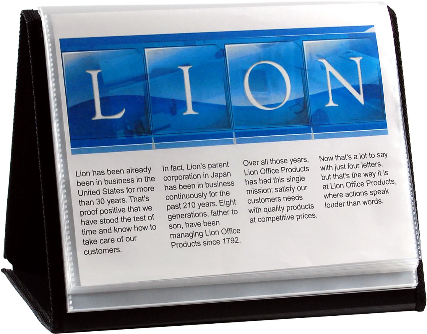 Lion Flip-N-Tell Display Book-N-Easel, Letter, 20 Double Sided Pocket, Horizontal, 1 Easel Display Book (39008-H)
