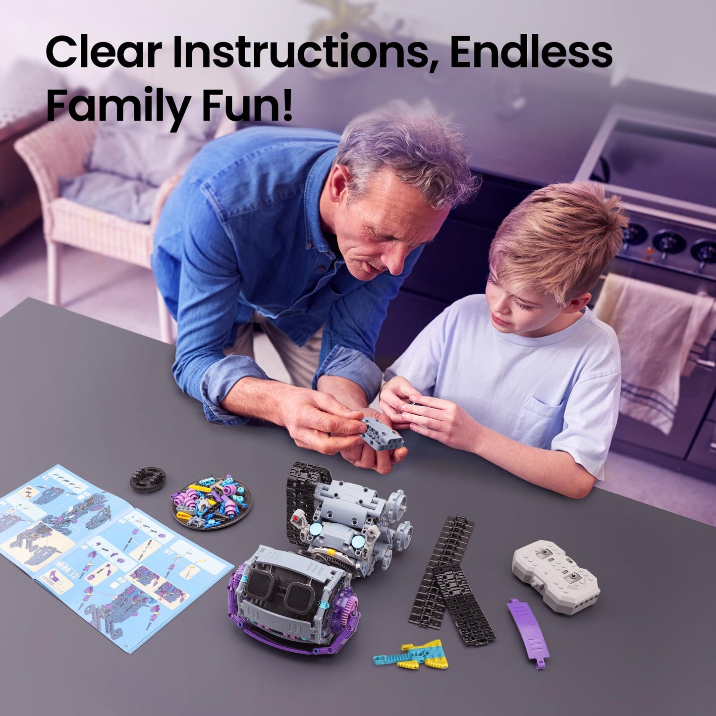 Sillbird Robot Building Kit with Remote Control STEM Gifts for Kids Boys Ages 8-12, Coding Robotic Technic Creative Toys for Birthday - Build 5in1 Model with 469 Pieces