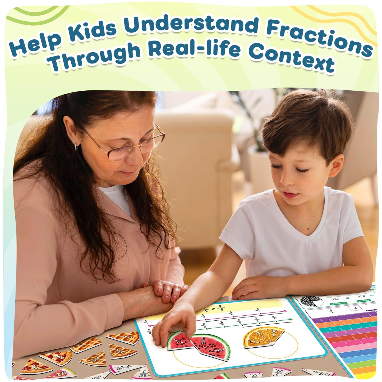 Laffunz Magnetic Fraction Tiles & Circles, Bars,Math Manipulatives, Fraction Manipulatives for 2nd, 3rd, 4th, 5th Grade Classroom Must Haves Teachers Whiteboard Teaching School Homeschool Supplies