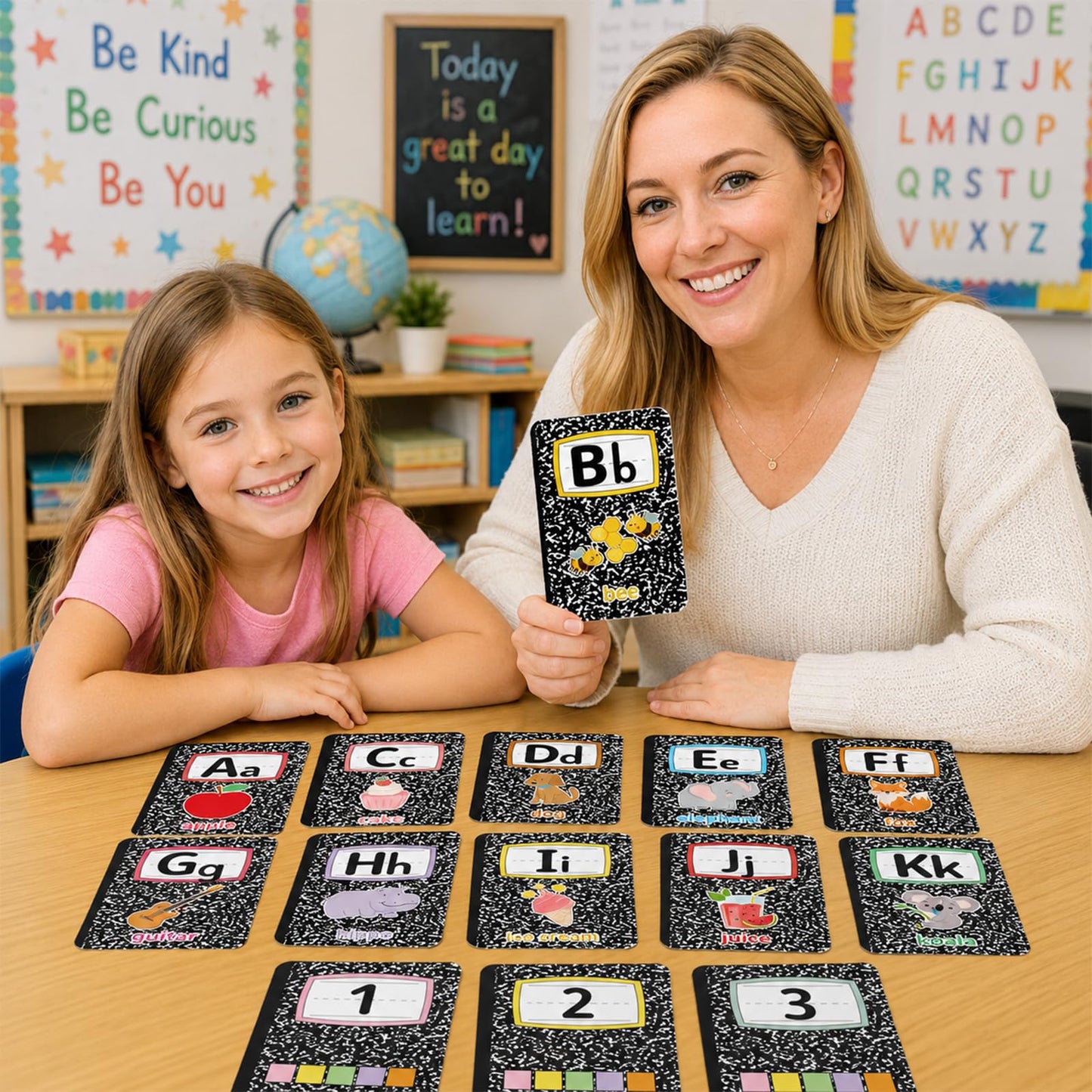 Composition Alphabet Bulletin Board Set ABC Alphabet Poster Classroom Decor Composition Letters 0-10 Numbers Bulletin Board Educational learning posters for School Office Home Chalkboard Wall Decor