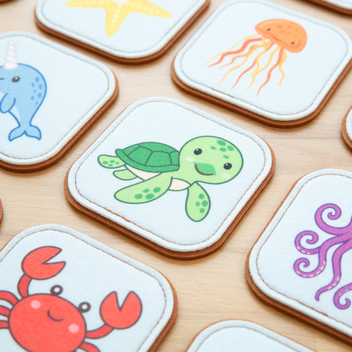 Felt Sea Creature Matching Game for Toddlers – Ocean Memory Game & Flash Cards – Soft and Safe for Ages 1+ – Montessori Preschool Learning Activity – Educational Sea Creature Toy for Girls & Boys