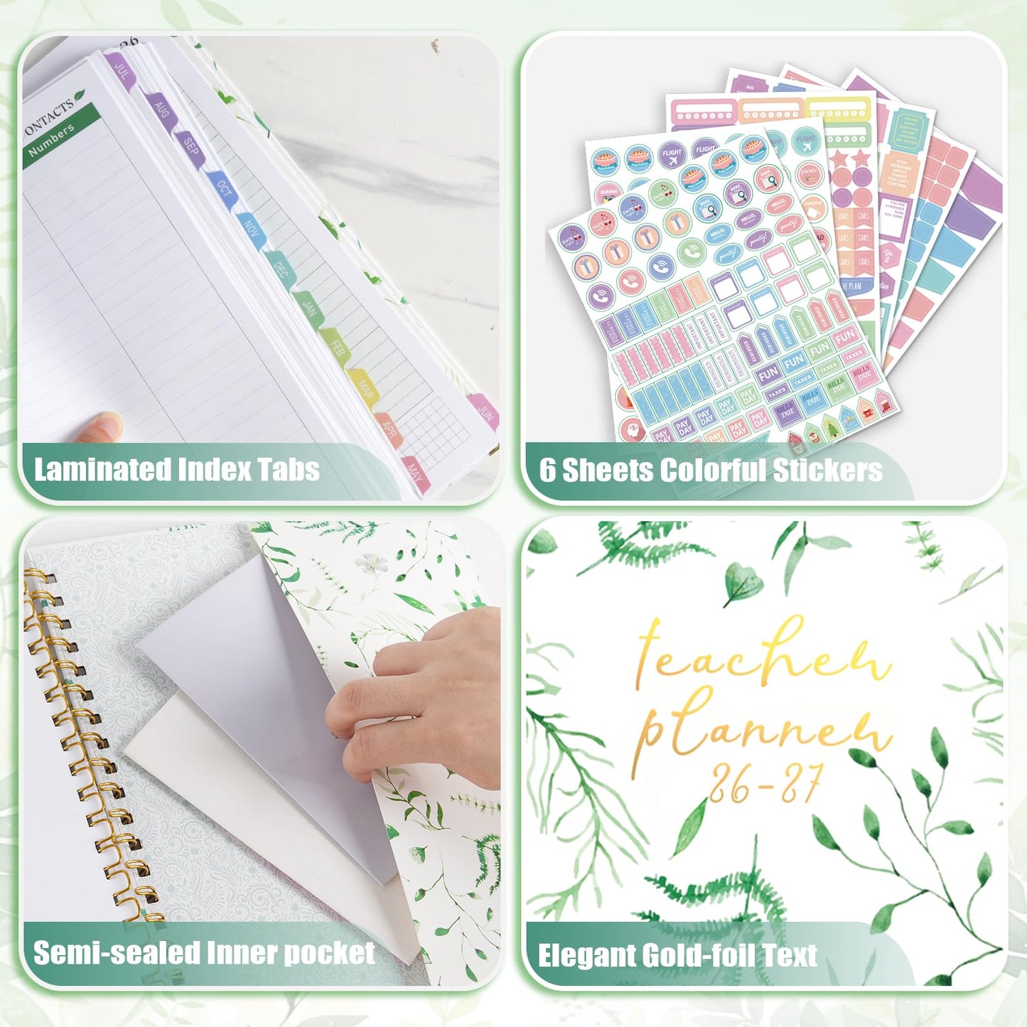 Teacher Planner 2026-2027, 8.5"x11" Large Academic School Year Planner from July 2026 to June 2027, Weekly & Monthly Lesson Planning Book with Pocket & Stickers for School Teachers Supplies