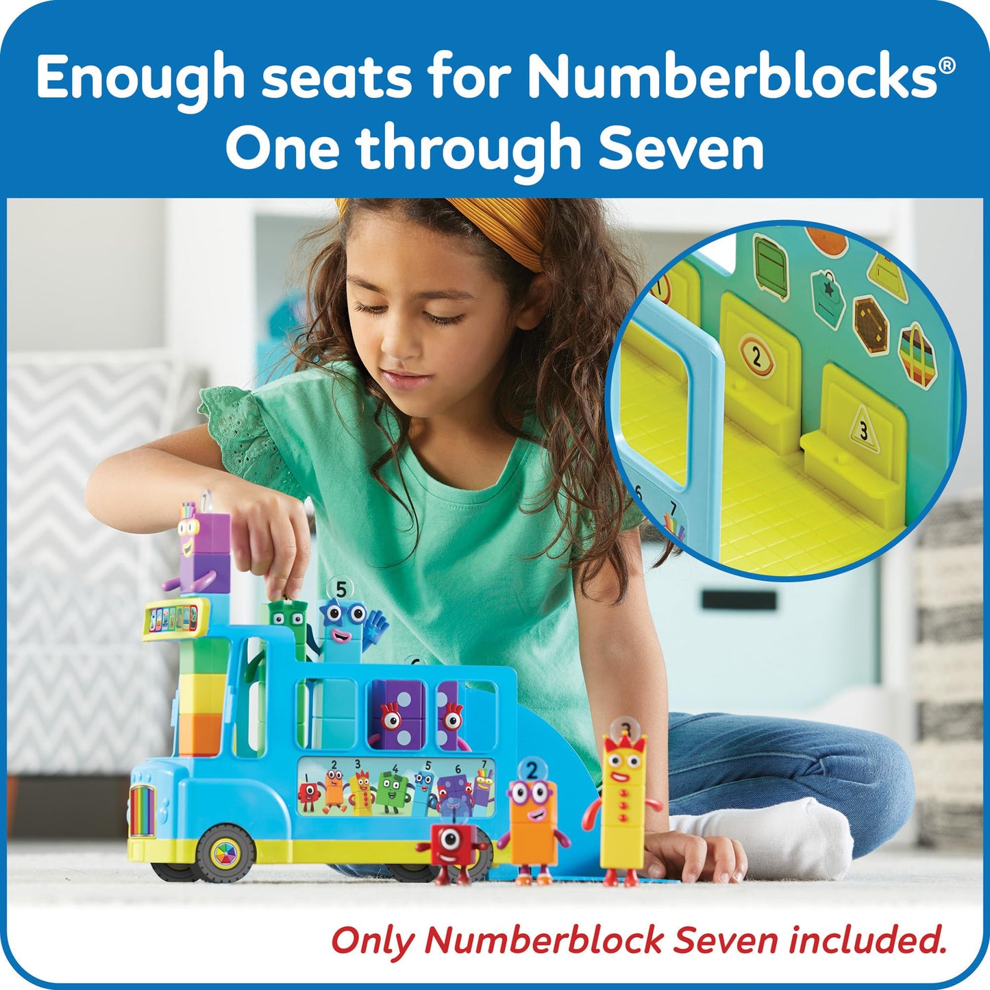 hand2mind Numberblocks Rainbow Counting Bus, Music Toys for Kids Ages 3-5, Toddler Musical Number Toys, Play Figure Playsets, Preschool Learning Toys, Birthday Gifts for Kids