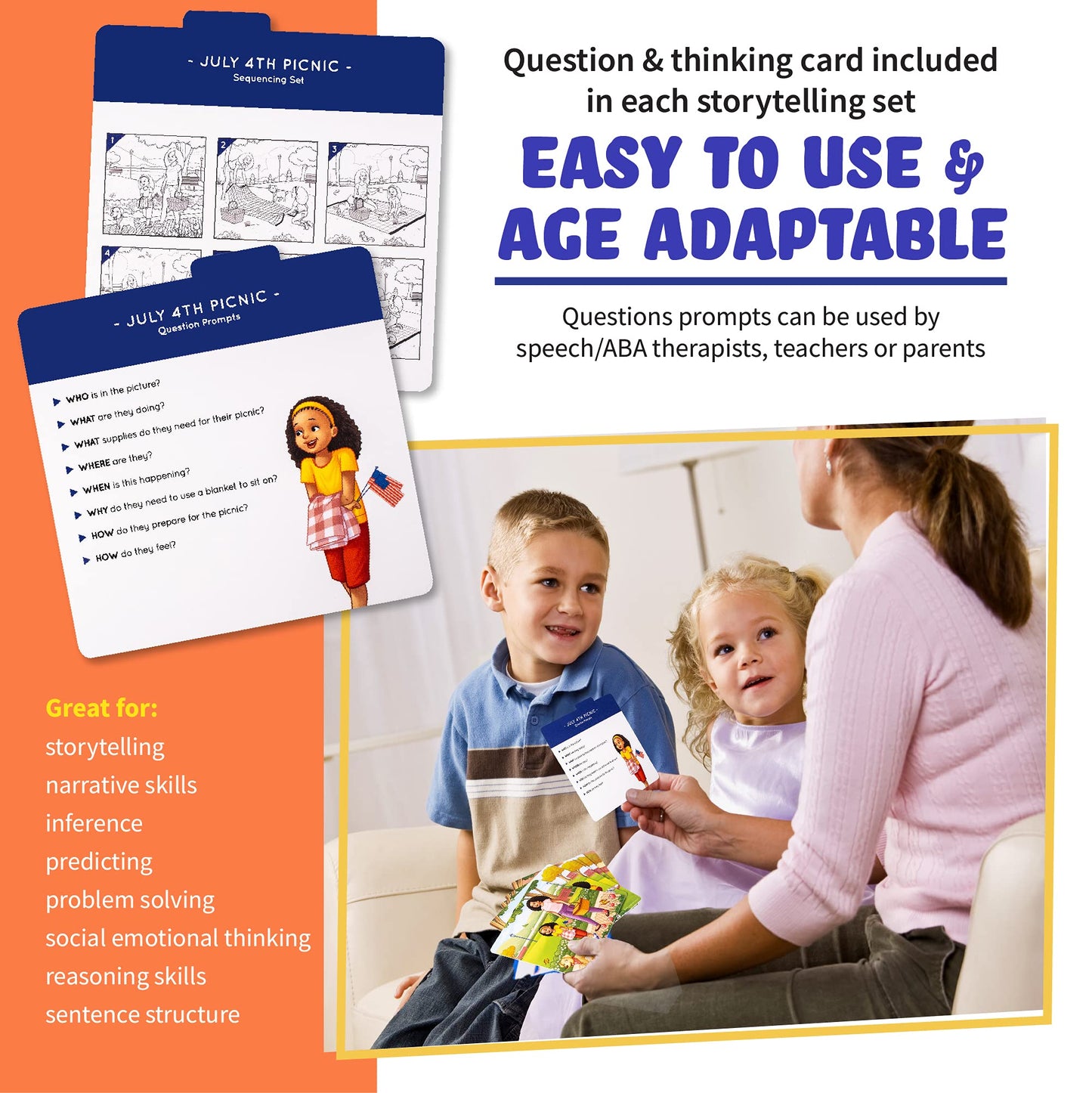 SPARK INNOVATIONS Holiday Tell A Story Cards, Sequencing Game, Speech Therapy Materials, Autism Game, ABA Therapy Materials, Social Skills Games, ESL, ELL