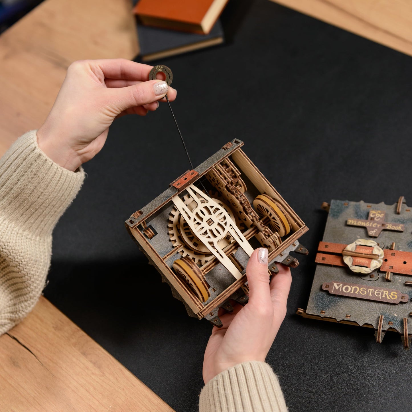 UGEARS Harry Potter The Monster Book of Monsters - 3D Wooden Puzzle for Adults, Mechanical Wooden Model Kit, DIY Building Craft Kit, Brain Teaser Puzzle, Collectible Book Design, Hobby Gift for Adults