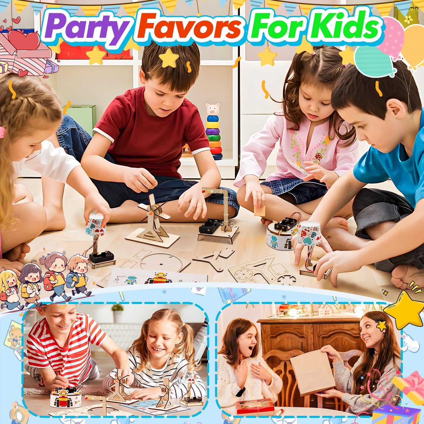 GIAKAN Party Favors Toy for Kids Age 8-12, Treasure Box Prizes Toy Science Building Project Kits for Boys Girls School Rewards Gifts, Classroom Prizes, Party Favors, Party Supplies for Kids Ages 6-14