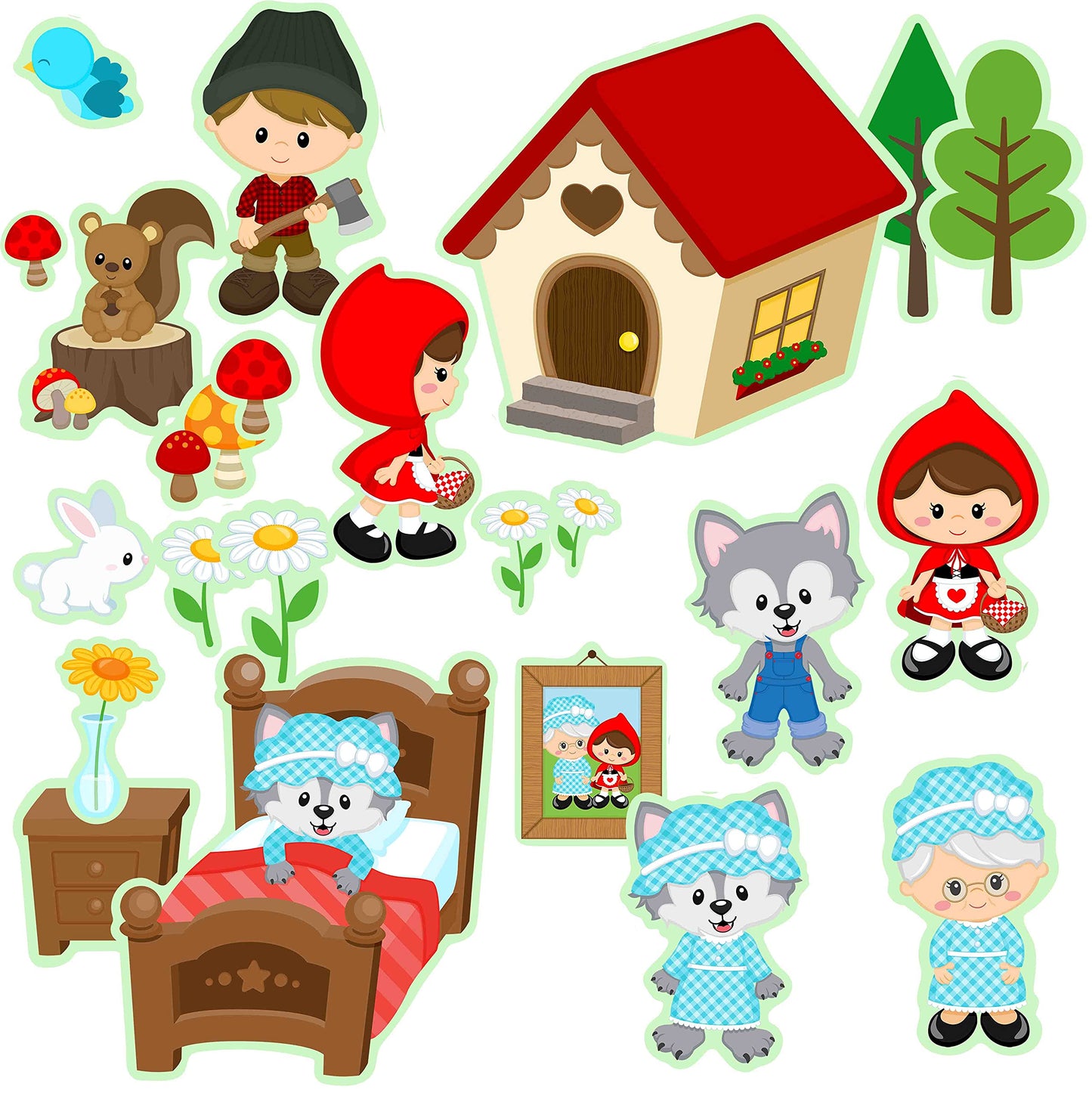 Story Time Felts Little Red Ridding Hood Felt Figures for Flannel/Felt Board Stories PRECUT