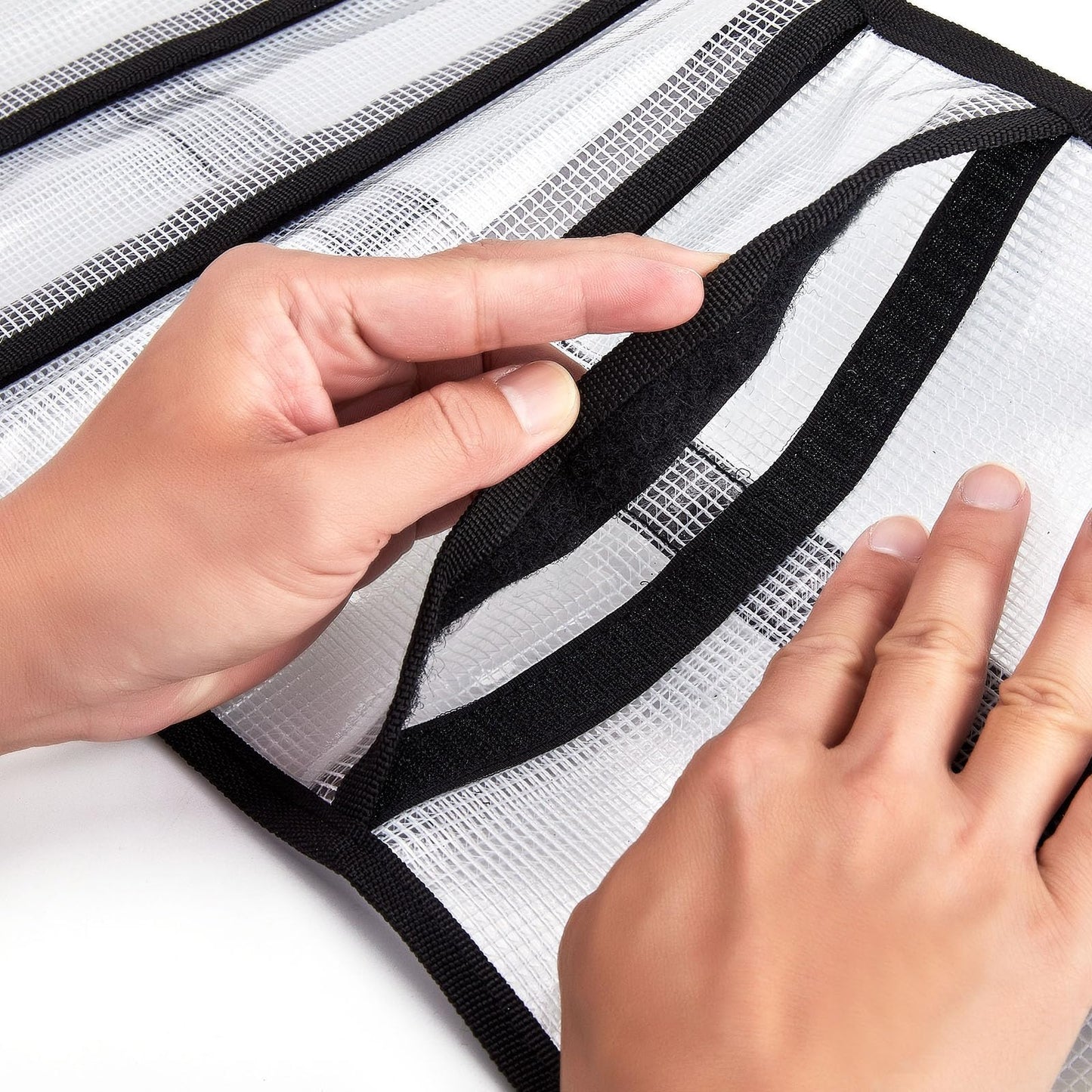Small Roll Up Storage Bag, 6 Pockets Roll Up Tool Kit, Suitable for Mechanics, Kitchen Storage, Art Sketching, Travelling, Potter's Tools, Office Objects, Transparent and Visible, Space-Saving 2 Pack