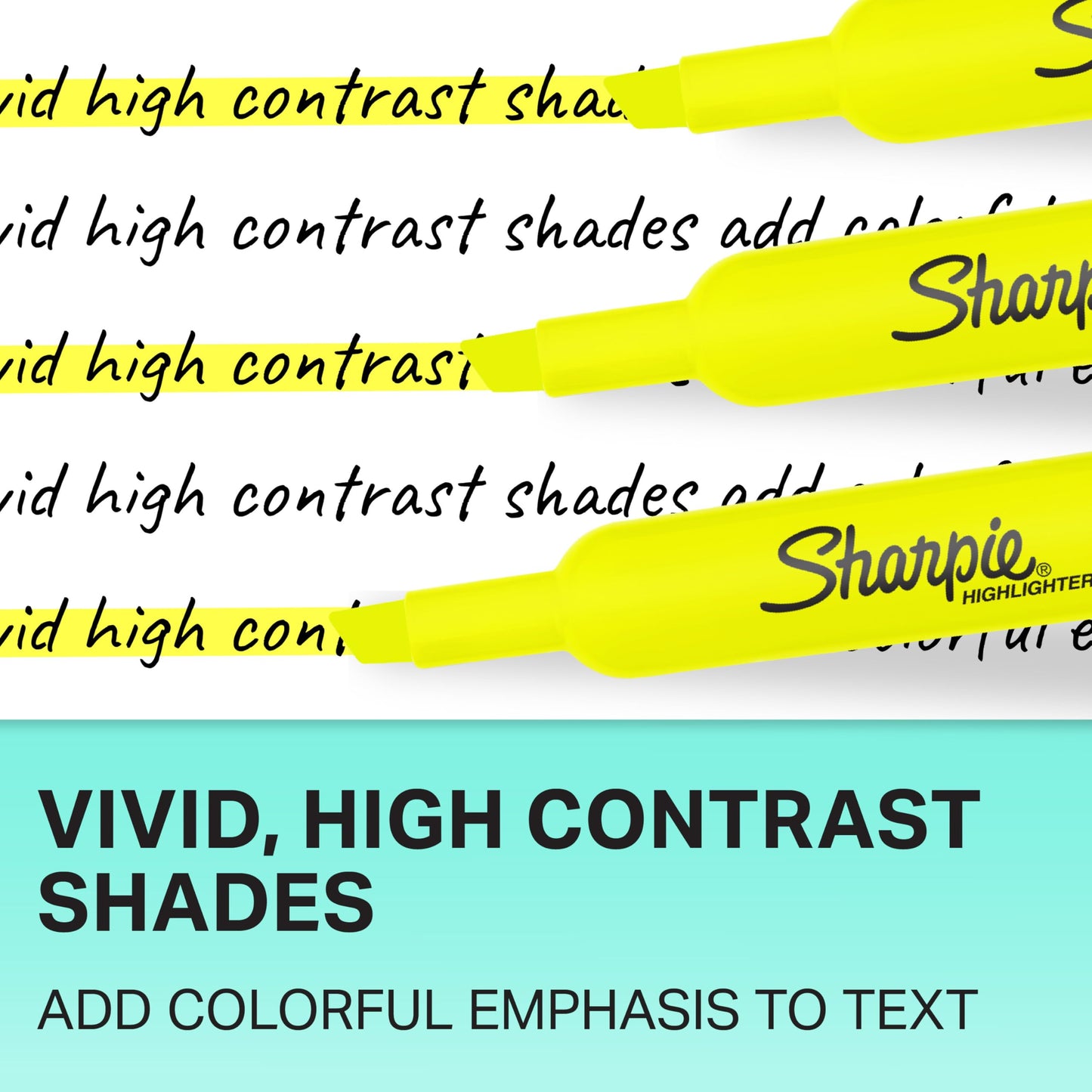 Sharpie Tank Highlighters, Chisel Tip, Yellow Highlighters, Essential Office & School Supplies, Teacher Must Haves, Quick-Drying, Smear-Resistant, Bulk 36-Pack