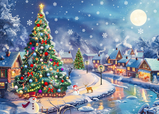 MBOQIU 1000 Piece Puzzle for Adults - Christmas Village Christmas Puzzle, Letters on Back, Snowy Christmas Vacation Jigsaw Puzzles, Challenging Puzzles for Teens Seniors - 27.6 x 19.7 inches