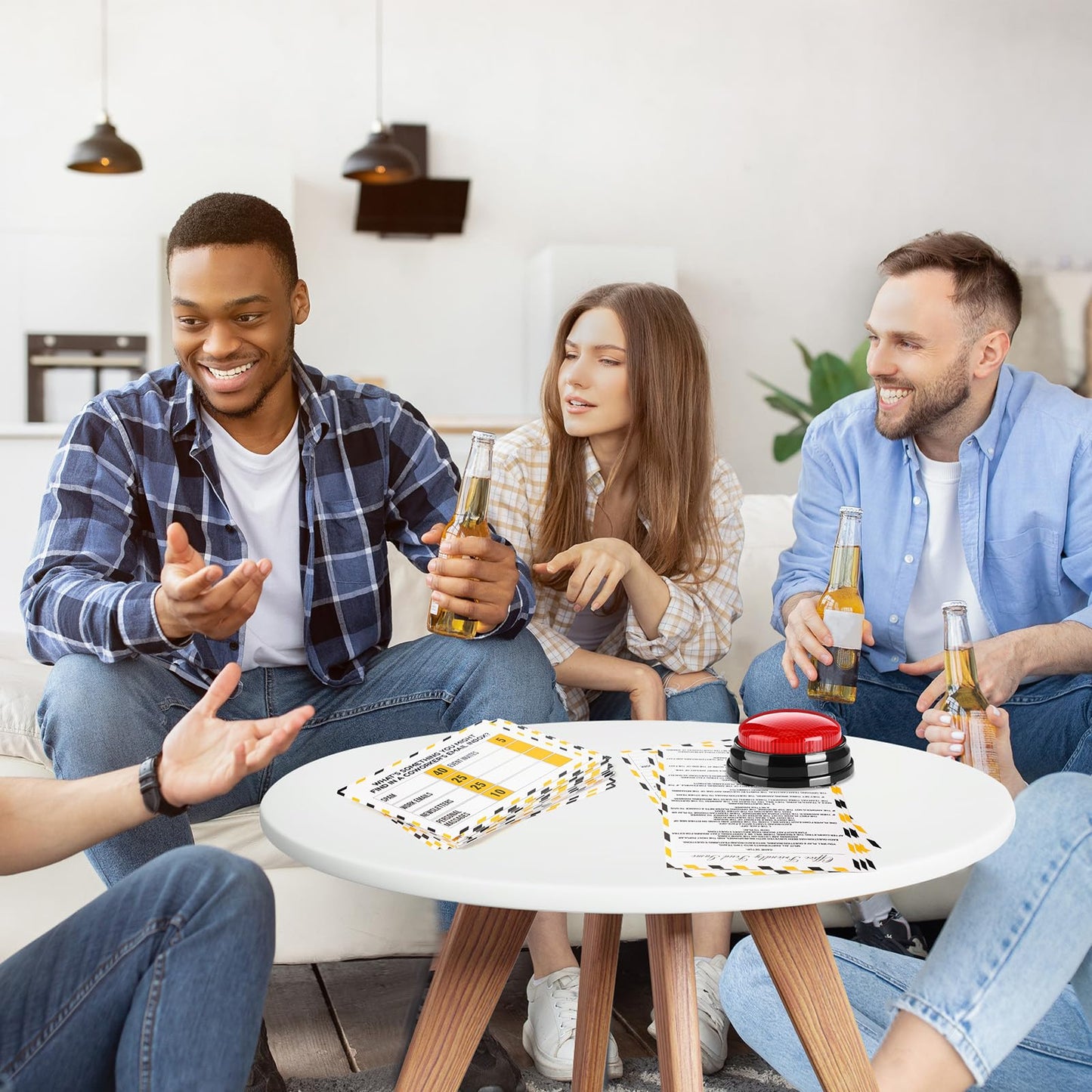 Humyoun Office Party Friendly Feud Game with 2 Answer Buzzers, Team Building Feud Cards for Family Game Night Fun Trivia Quiz for Work Staff Coworkers Groups