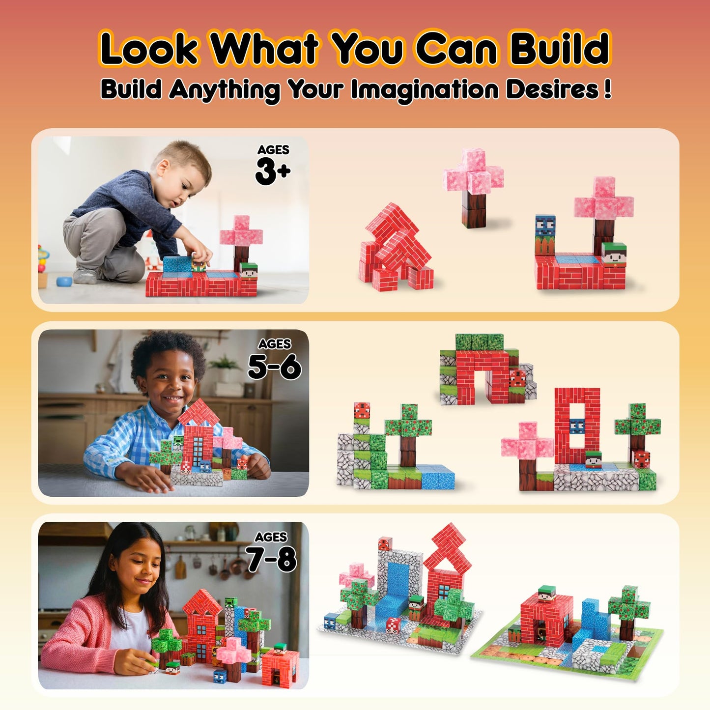Magnetic Blocks, Magnetic Building Blocks for Kids, Building Blocks for Girls and Boys, Building Toys, Toddler Toys, Building Game Sensory Kids Ages 4 5 6 7 8 9, 100 Pcs
