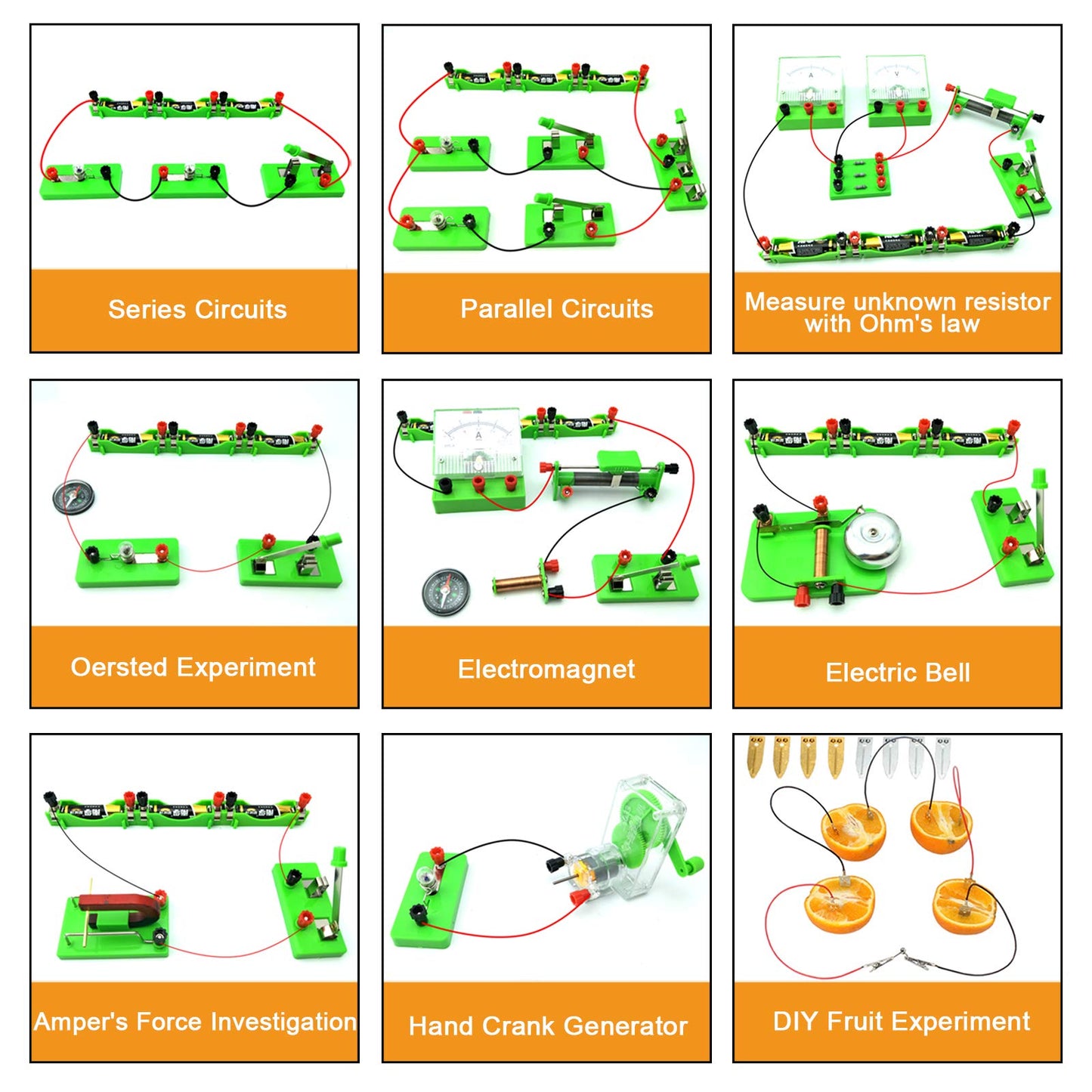 EUDAX School Physics Labs Basic Electricity Discovery Circuit and Magnetism Experiment Kits for High School Students Electromagnetism Elementary Electronics