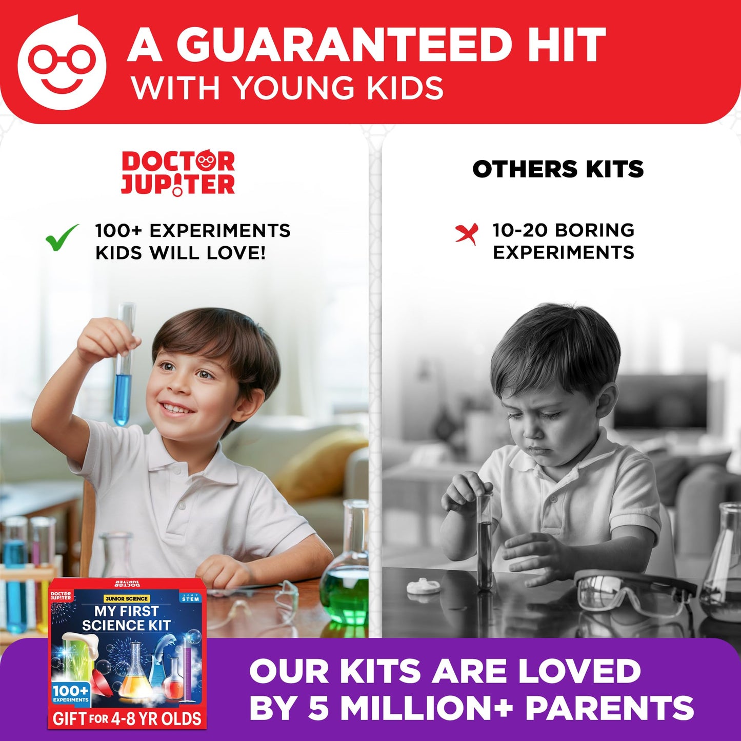 Doctor Jupiter My First Science Kit for Kids Ages 4-5-6-7-8 | Birthday Gift Ideas for 4+ Year Old Boys & Girls | Toy Stem Kit with 100+ Experiments | Learning & Educational Projects