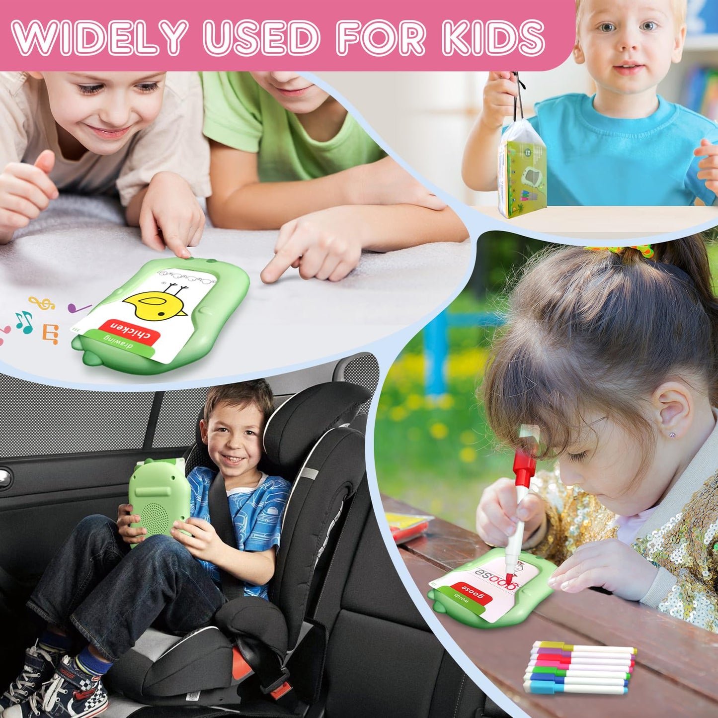 Toddler Toys Talking Flash Cards With Drawing for Toddlers 3-8 Years, 224 Sight Words for Montessori Learning, Pocket Speech Therapy & Autism Sensory Toys for Kids Educational Flashcards for Boys Gift