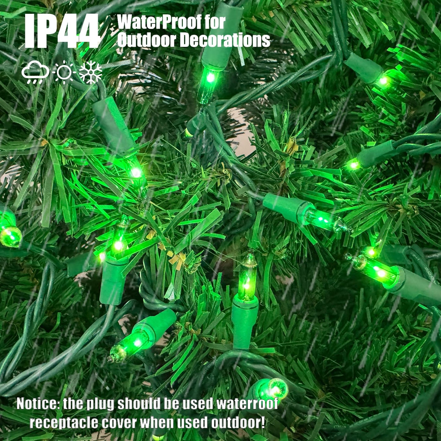 HISHINY Green String Lights 100 Count Mini St Patricks Decorations 21ft UL Certified Copper Wire