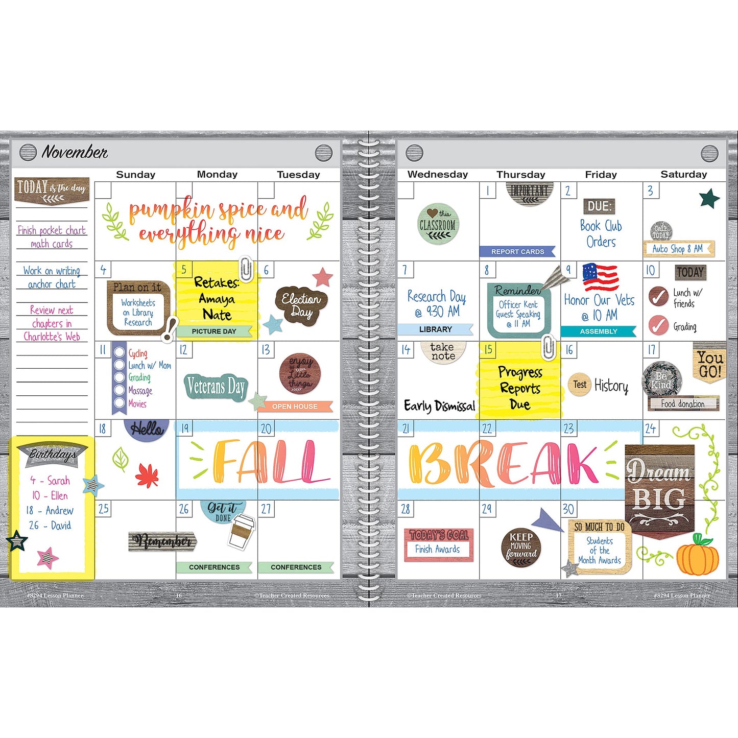 Teacher Created Resources Home Sweet Classroom Lesson Planner (TCR8294)