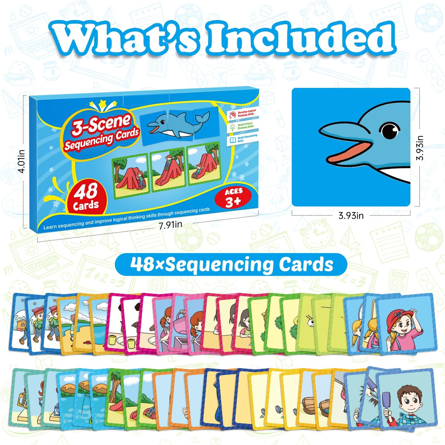 Kasfalci Sequencing Cards,Sequence Board Game for Kids,Speech Therapy Materials Toys for Autism,Story Storytelling,Social Skills,Sentence Building,Preschool Learning Activities,Classroom & Homeschool