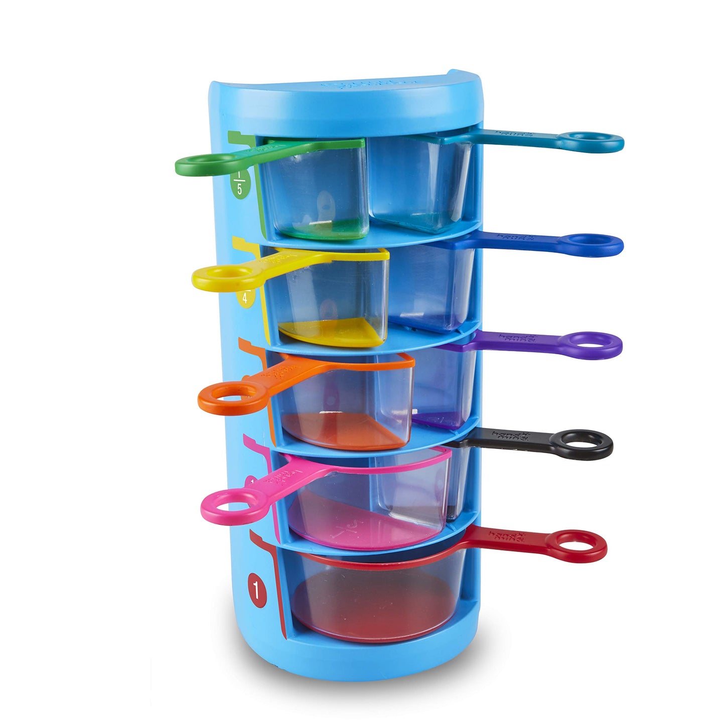 hand2mind Rainbow Fraction Measuring Cups, Kids Montessori Kitchen Tools, Toddler Cooking Tools, Sensory Table Materials, Fraction Manipulatives, Homeschooling Supplies, Easter Baking (Set of 9)