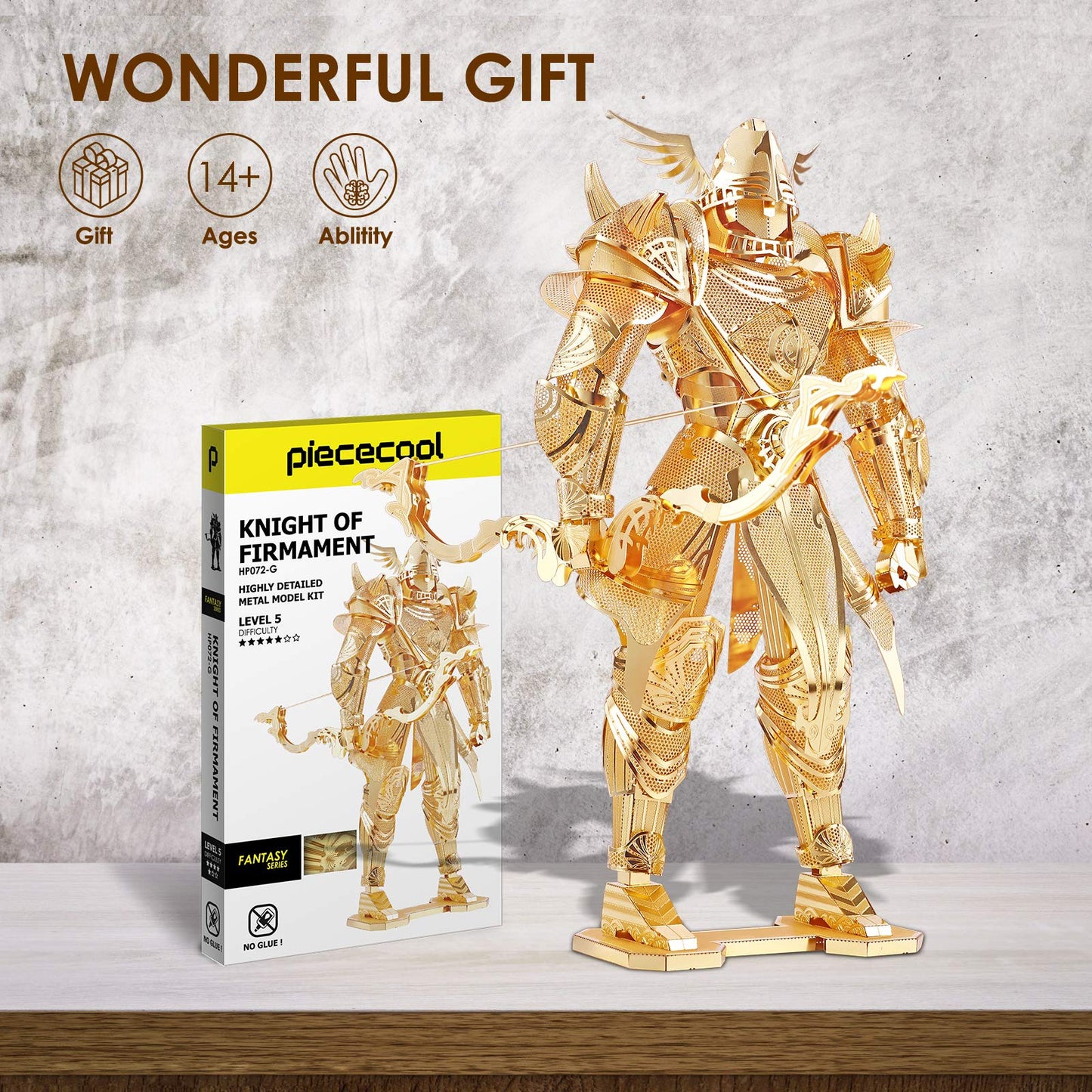 Piececool 3D Figure Mecha Model Kits-Knight of Firmament, 3D Metal Puzzle DIY Craft Kit for Adults Stress Relief, Great Birthday Gifts, 134 Pcs