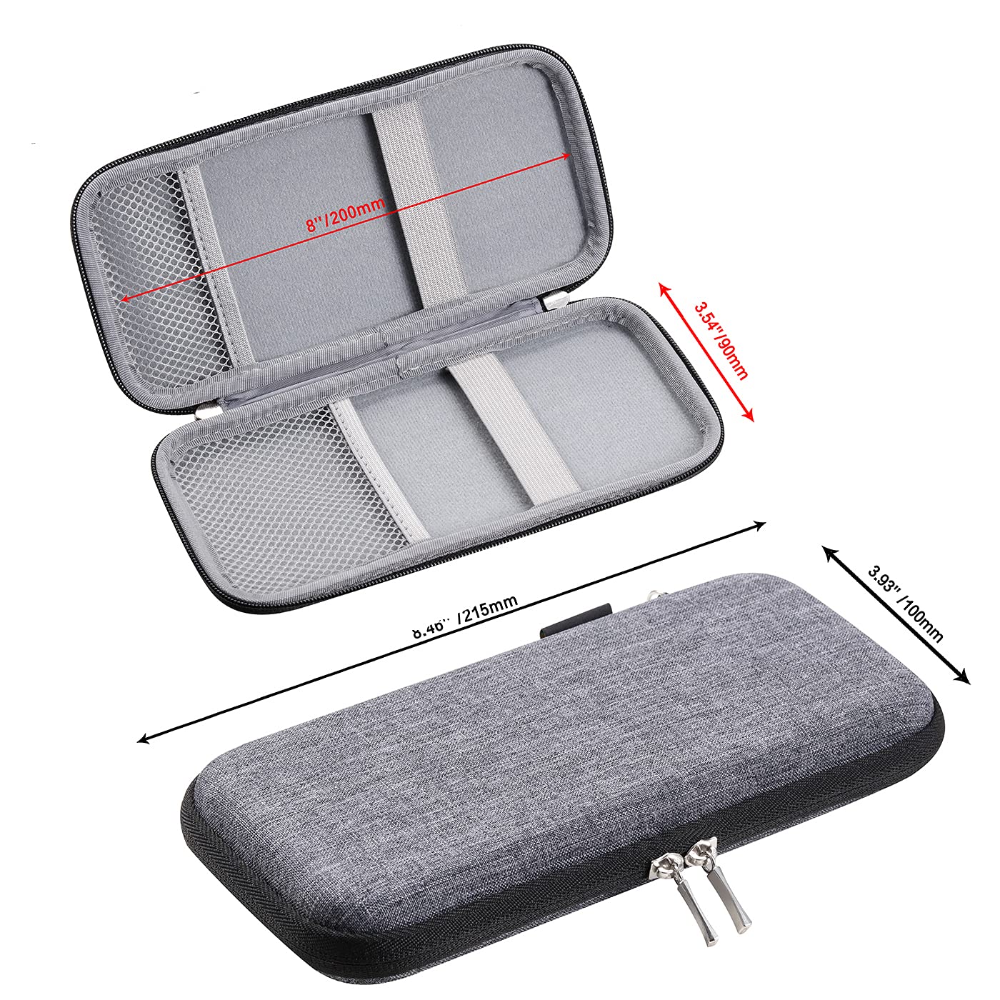 iDream365 Upgraded Hard Pencil Case Box for Adults,Durable Pen Carrying Case with Zipper-Gray