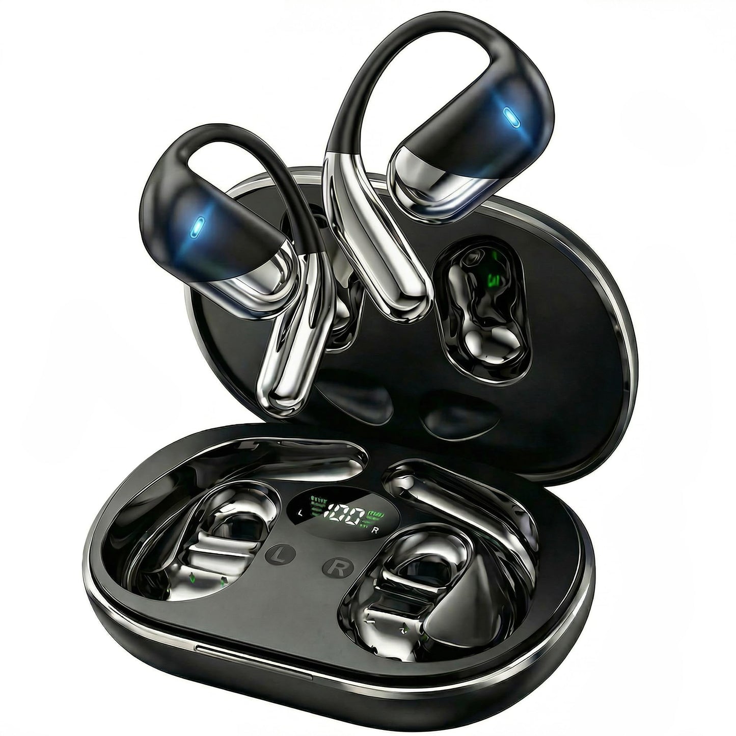 AI Translation Earbuds Real Time – 194 Languages Translator Earbuds, No Subscription, 60H Battery Open Ear Bluetooth 5.4 Headphones, Audifonos Traductores Inglés Español for Travel Business Learning