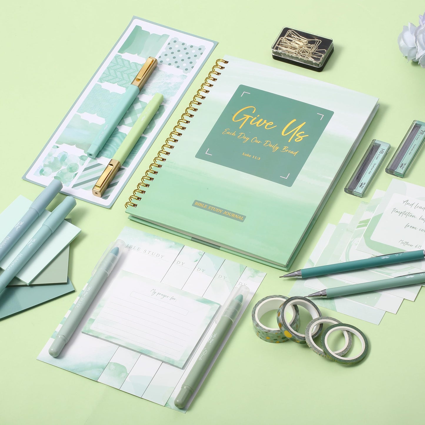 Mr. Pen- Bible Journaling Kit for Women, Bible Highlighters and Pens No Bleed, Notes, Tabs, Washi Tape & Journal for Devotions, Prayer & Christian Gifts
