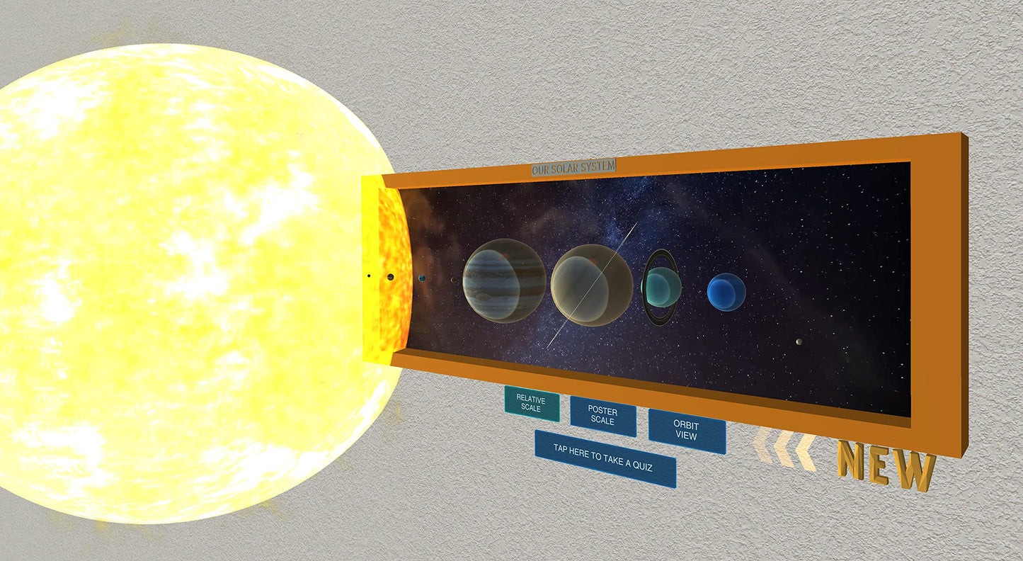 FarSight XR | Our Solar System: an Augmented Reality Poster (39" x 13") | Interactive STEM Education | Science Learning Resource | Virtual 3D Planet Models