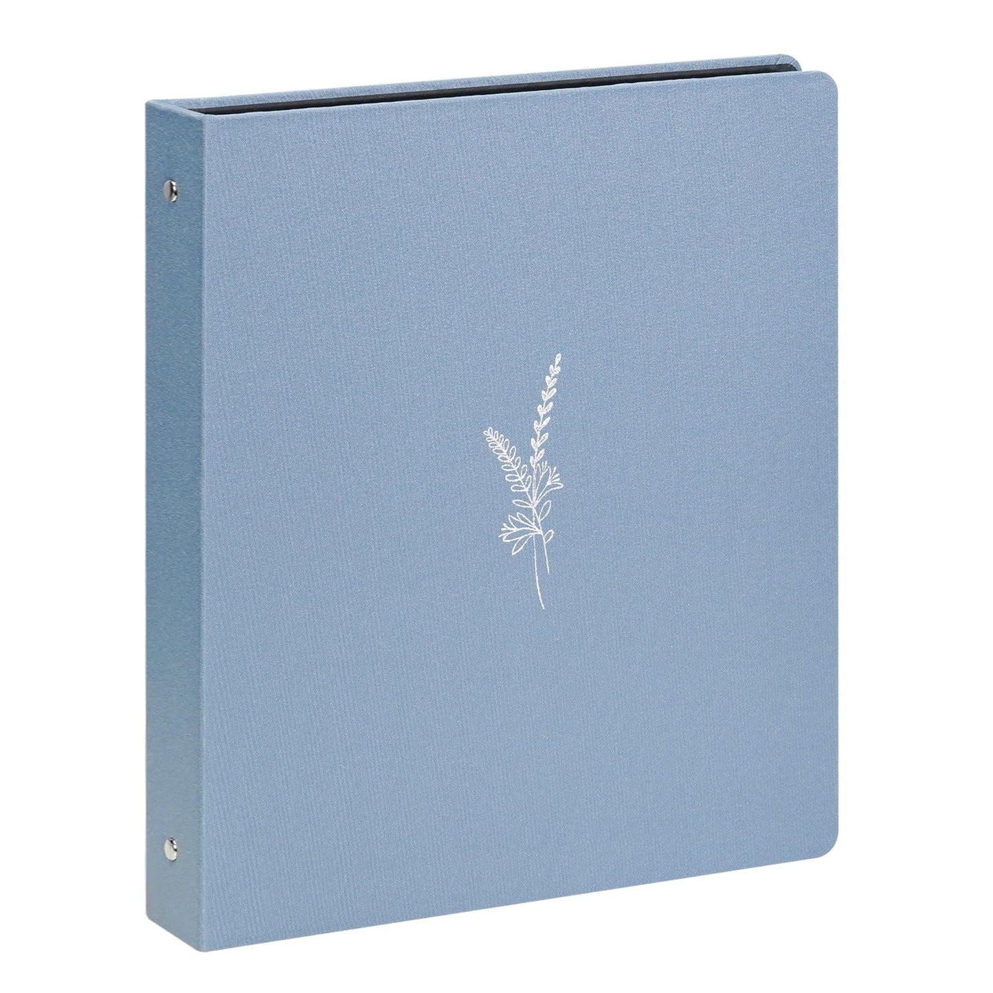 Premium Linen 3 Ring Binder 1 Inch - Decorative Hardcover Binder with Round Rings, Holds 8.5 x 11 Letter Size Paper for School, Office, Home Organization & Presentation, Wheat, Blue