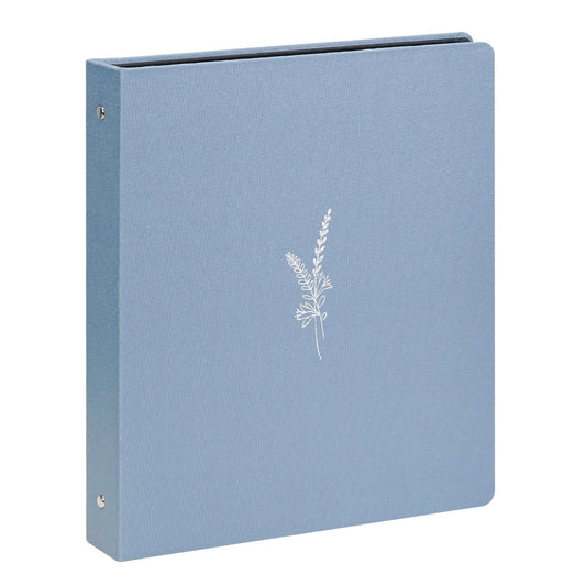 Premium Linen 3 Ring Binder 1 Inch - Decorative Hardcover Binder with Round Rings, Holds 8.5 x 11 Letter Size Paper for School, Office, Home Organization & Presentation, Wheat, Blue