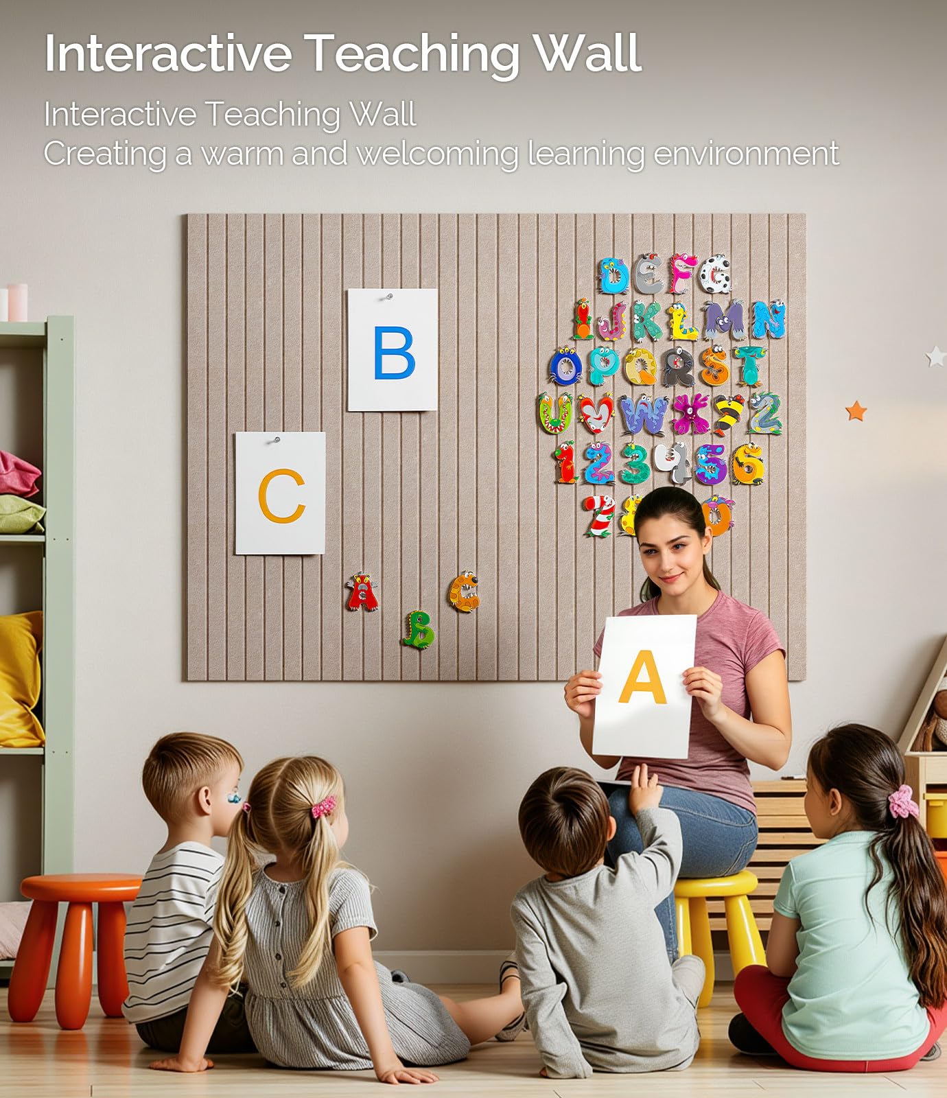 Bounmer Large Cork Board Alternative 48“ x 36”, 12-Pack Felt Bulletin Board Tiles with 60 Safe Removable Adhesive Tabs & 30 Pushpins, Cork Boards for Office Walls Decor (Taupe)