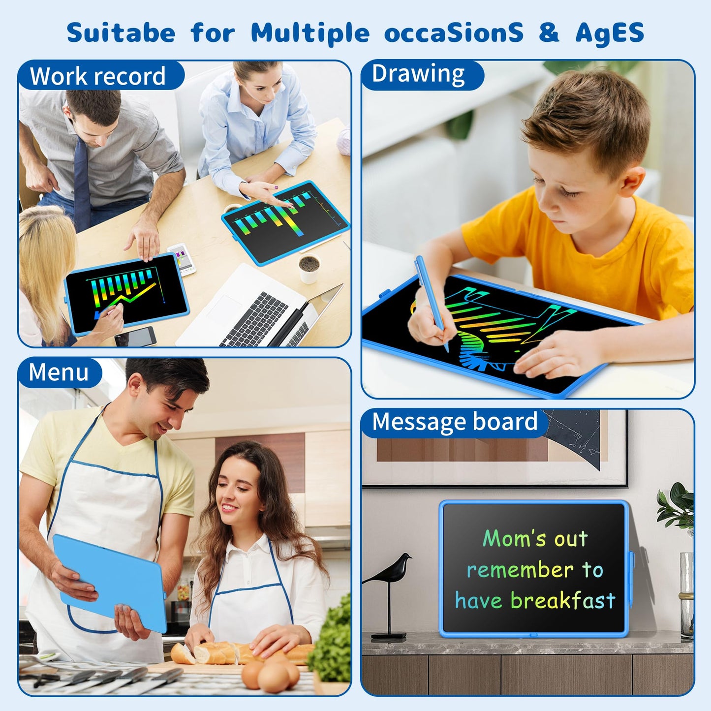 Kids Gifts Ideas, 20 Inch Large LCD Writing Tablet for Kids,Reusable Kids' Math Practice Toys – Fun & Educational,Rechargeable Drawing Toy for Boys and Girls,Creative Birthday Gifts for 3+ Years Old