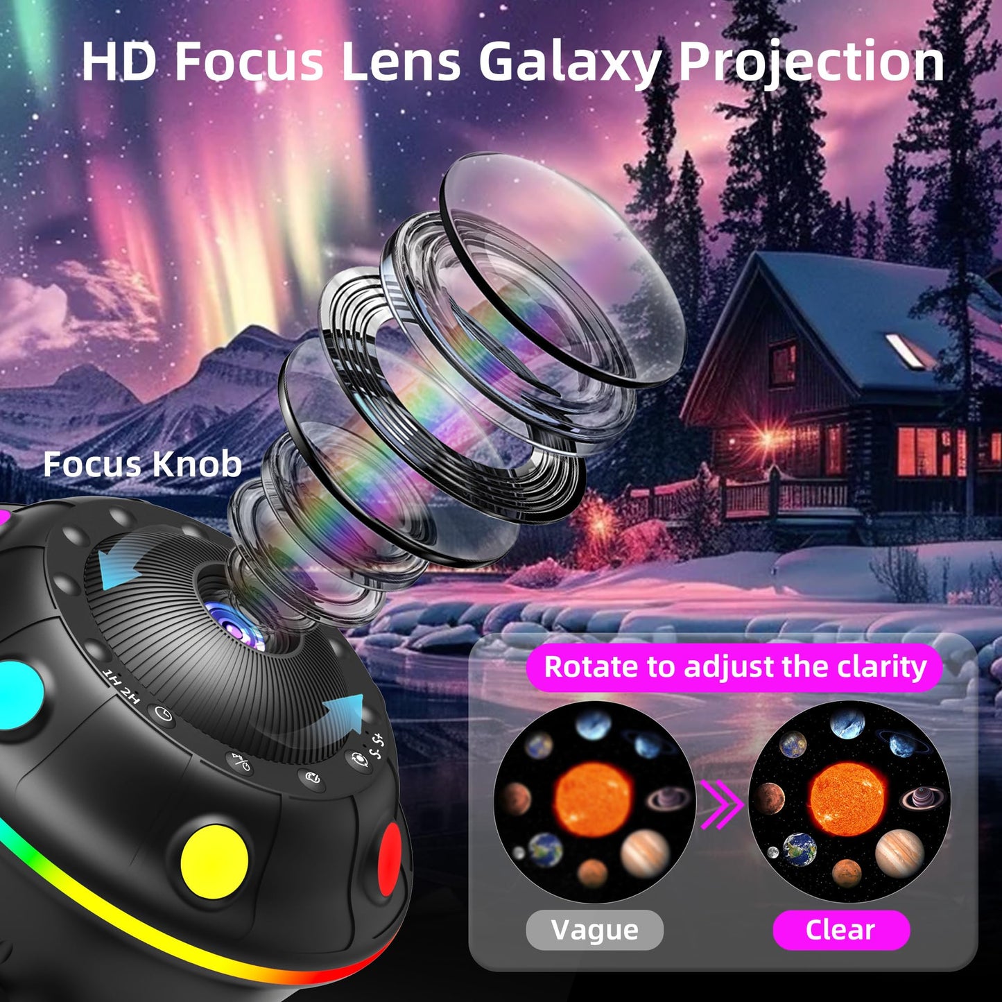 Galaxy Projector for Bedroom, 13 in 1 Planetarium Star Projector with Solar System & Constellation, 360° Rotating Galaxy Light Projector, Space Night Light Projector for Kids Adults Gifts