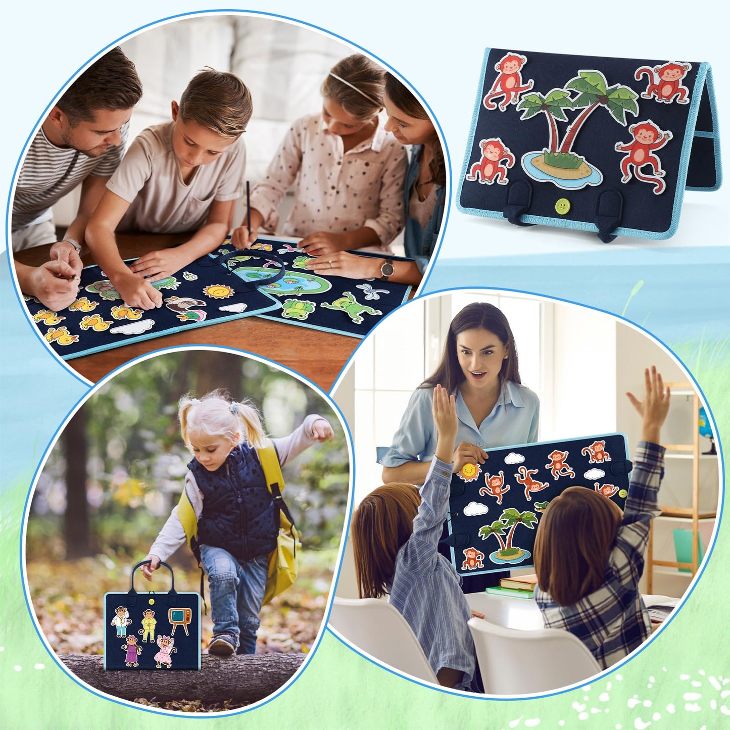 SmoothNovelty 4 Pack Felt Board Stories Set Flannel Felt Story Board Pieces for Storytelling (Fairy Stories)